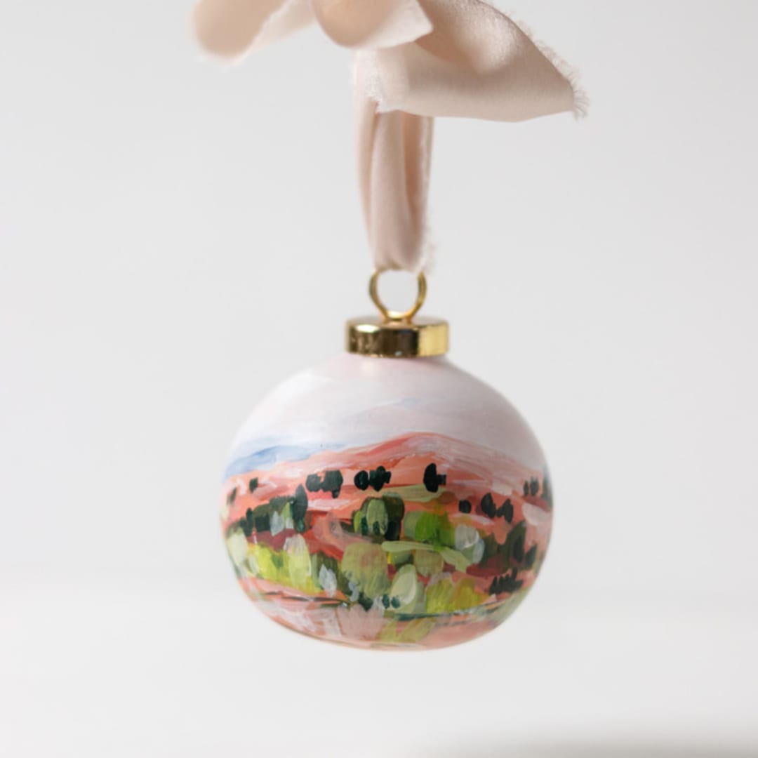 "Ornament 07 Pink Landscape" - Ornaments in multicolor by Weronika Zubek