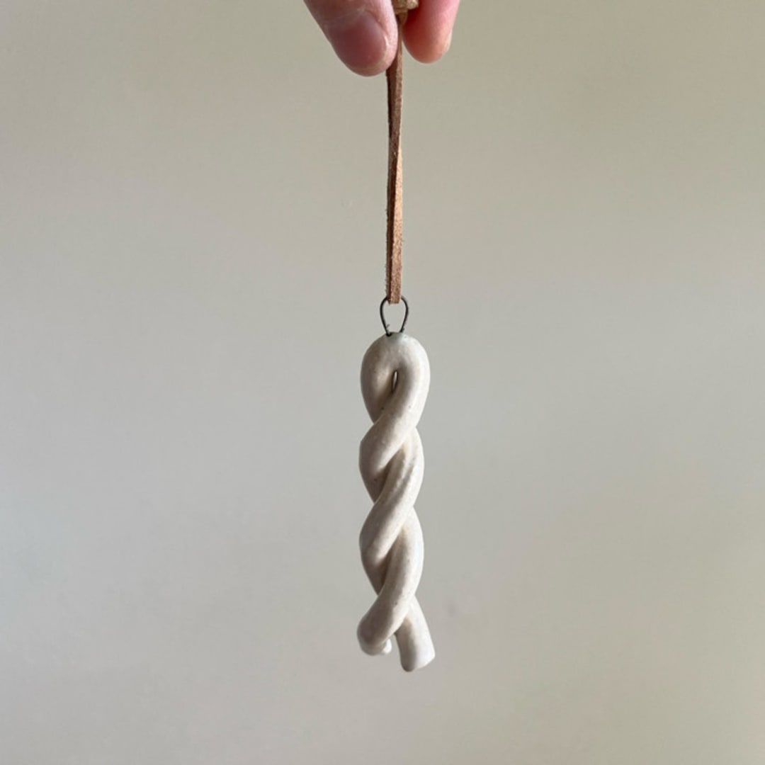 "Ceramic Twist Ornament" - Ornaments in white by Sidney Field