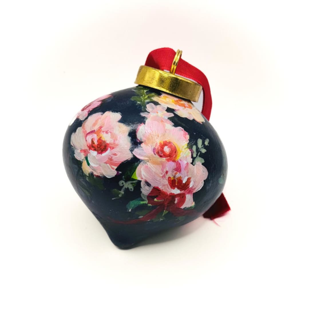 "Hand Painted Floral ornament" - Ornaments in multicolor by Arohika Verma
