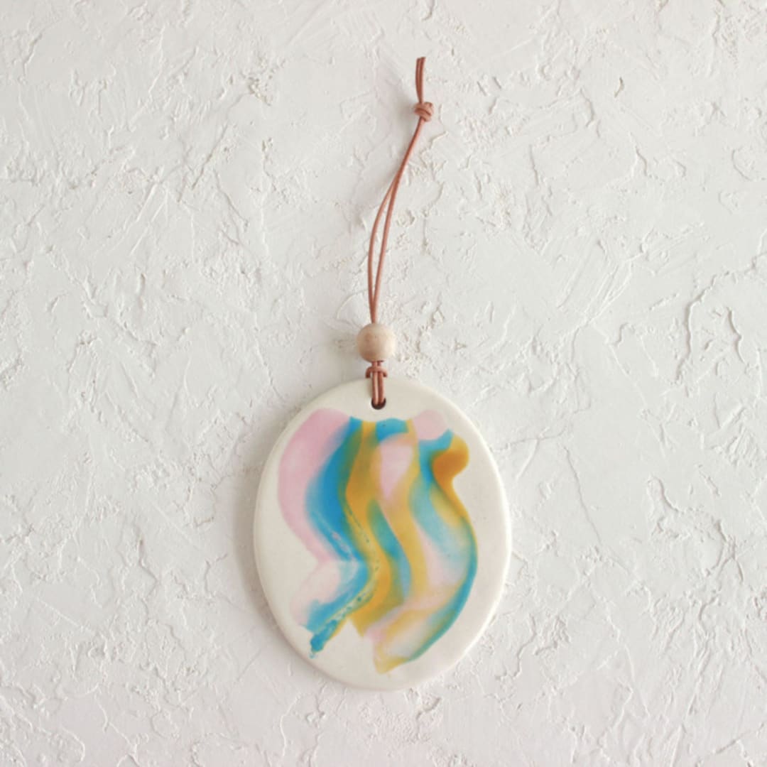 "Abstract Oval Wall Hanging/Ornament" - Ornaments in multicolorassorted-colors by Quiet Clementine
