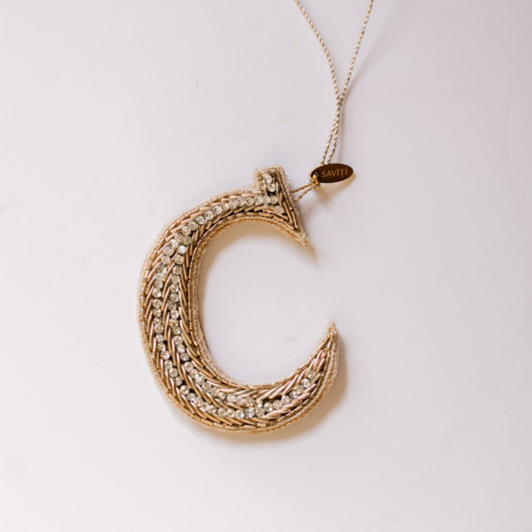 "Personalized Handmade Letter Ornament - Large C" - Ornaments in silver by Courtney Bedi