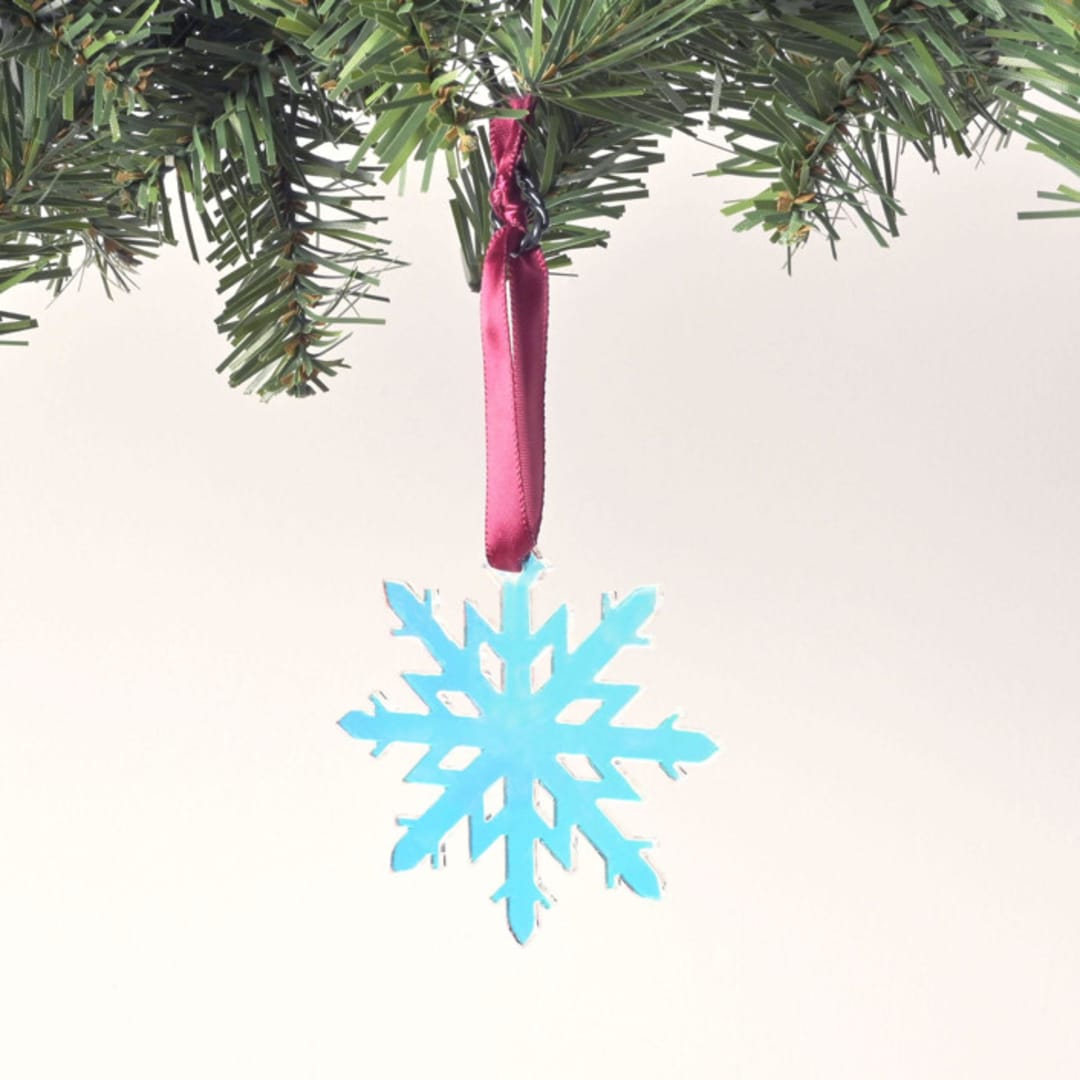 "Iridescent Snowflake Ornament" - Ornaments in multicolor by Em and Me Studio