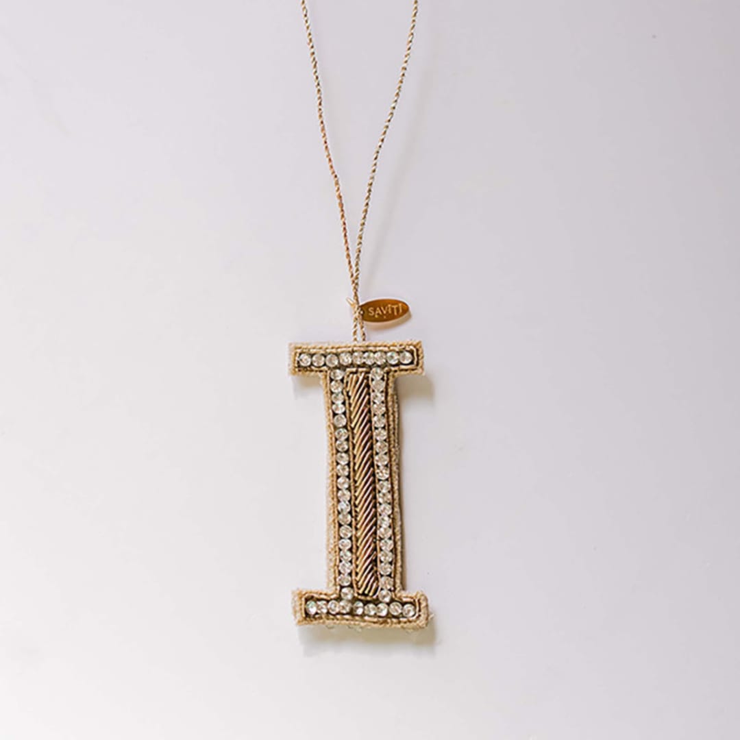 "Personalized Handmade Letter Ornament - Small I" - Ornaments in silver by Courtney Bedi