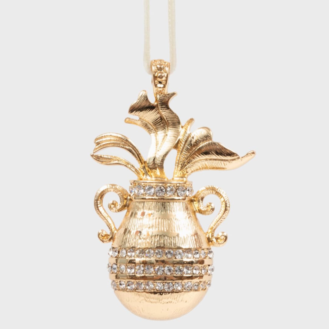 "Aquarius hanging ornament" - Ornaments in gold by Joanna Buchanan