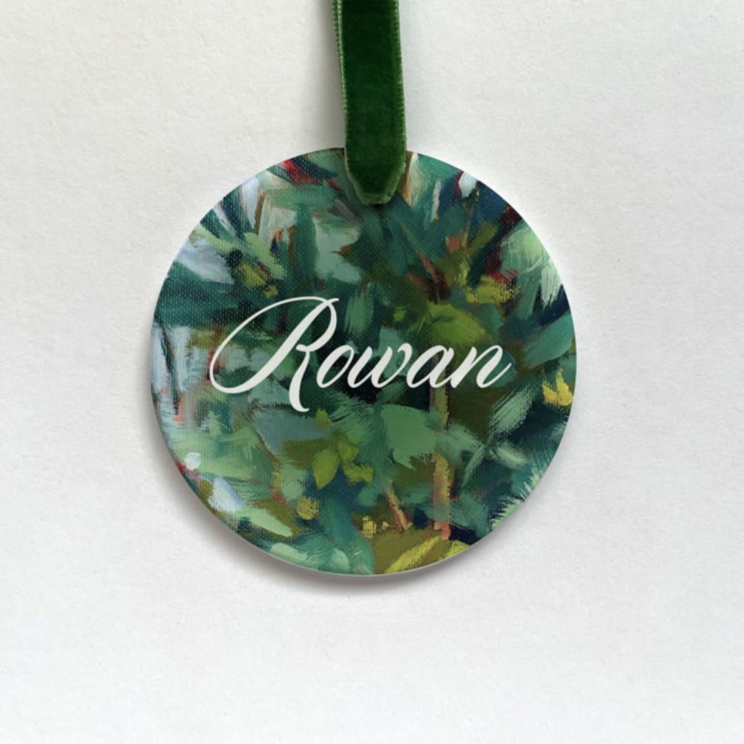 Personalized Name Ceramic Ornament, Forest