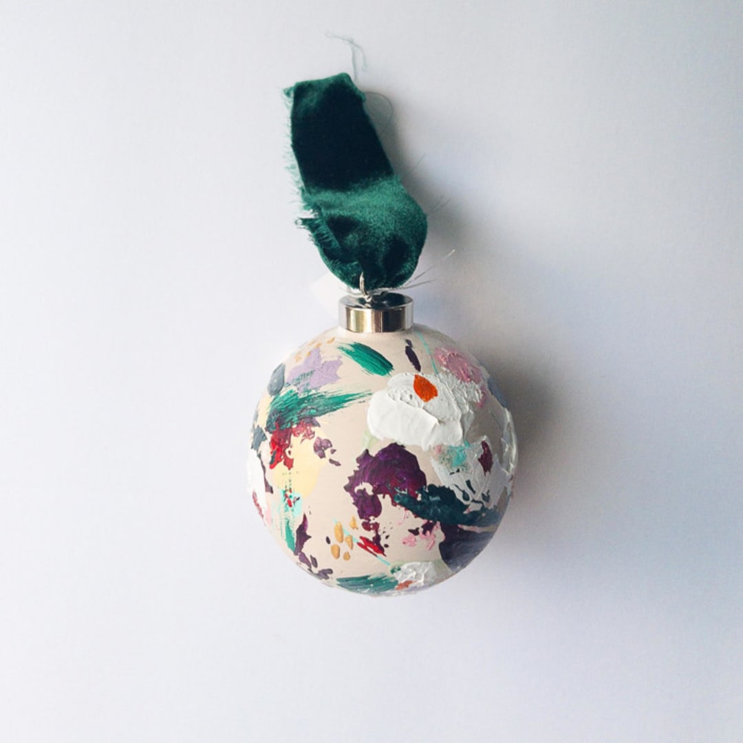 "Holiday Bouquet Ornament - Neutral" - Ornaments in beige by Jocelyn Elizabeth