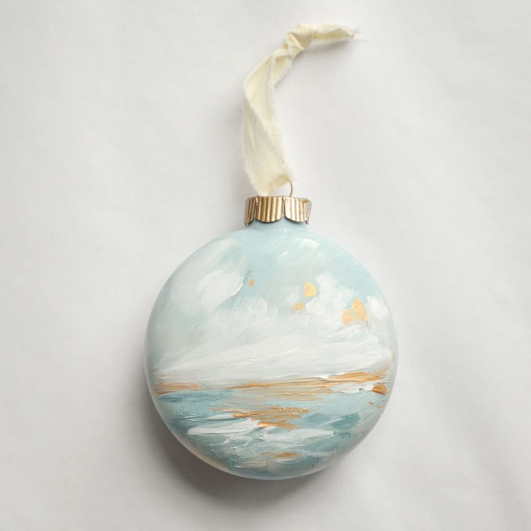 "Blue Heavenly Seascape Ornament" - Ornaments in blue by Kristen Laczi