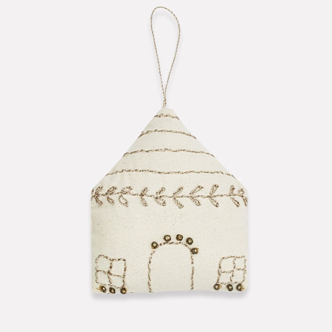 "Cotton House Ornament" - Ornaments in white by Anchal