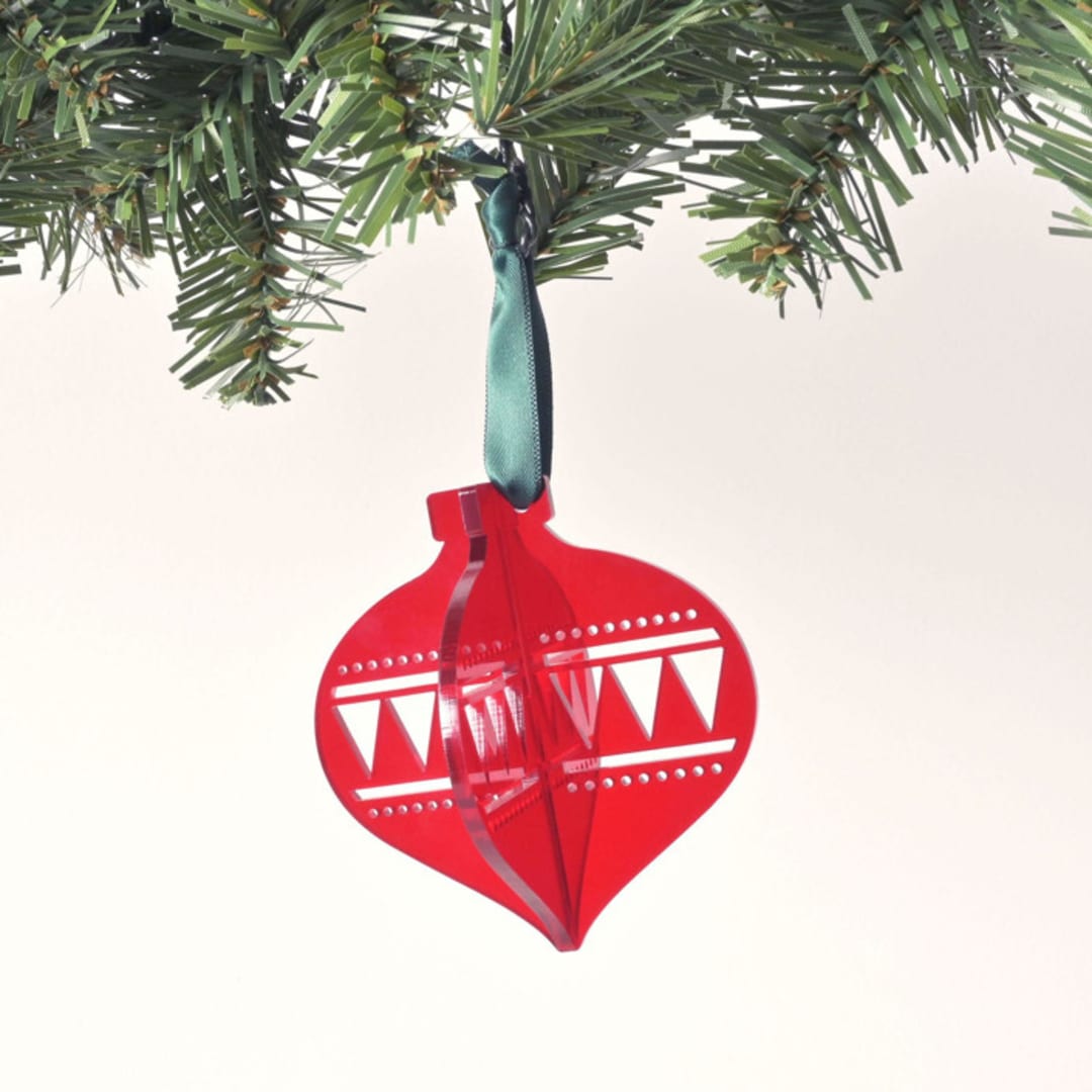 "Acrylic Christmas Ornament, Transparent Red" - Ornaments in red by Em and Me Studio