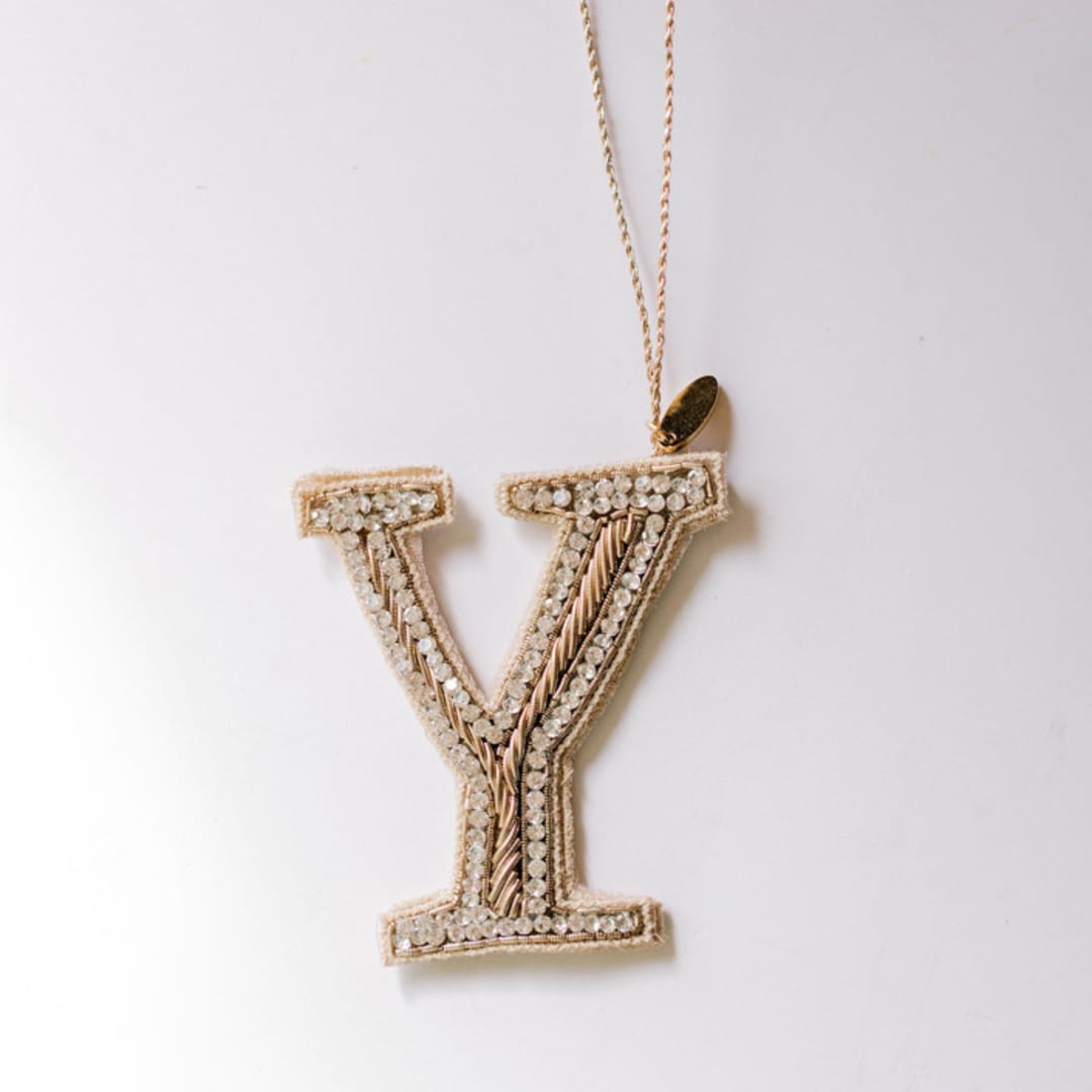 "Personalized Handmade Letter Ornament - Small Y" - Ornaments in silver by Courtney Bedi