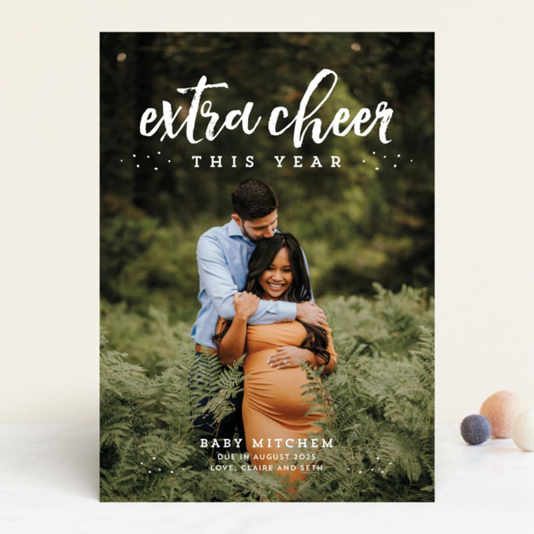"Extra cheer this year" - Pregnancy Announcements in Cloud by Lea Delaveris - Front