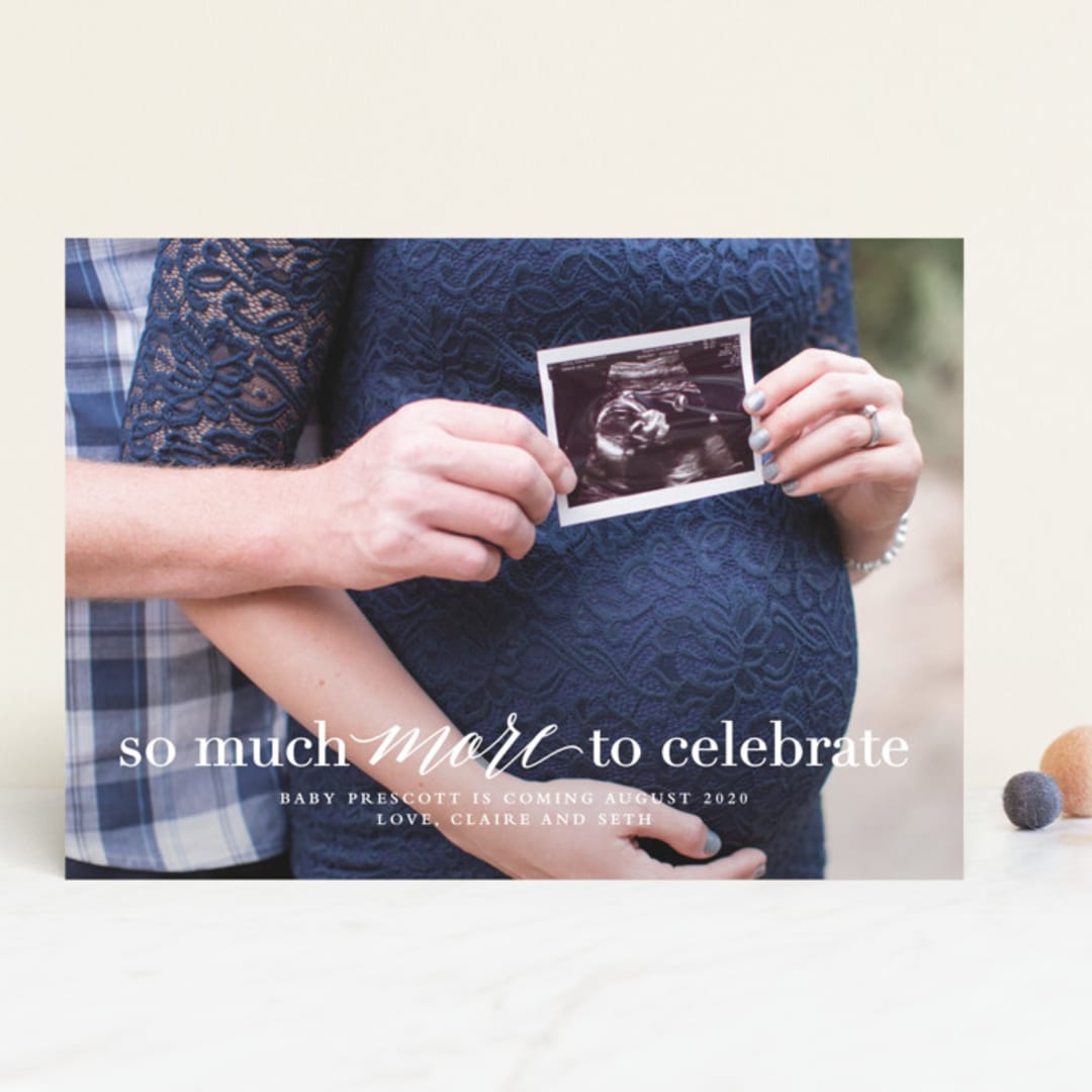 "More to celebrate" - Pregnancy Announcements in Pearl by Lea Delaveris - Front