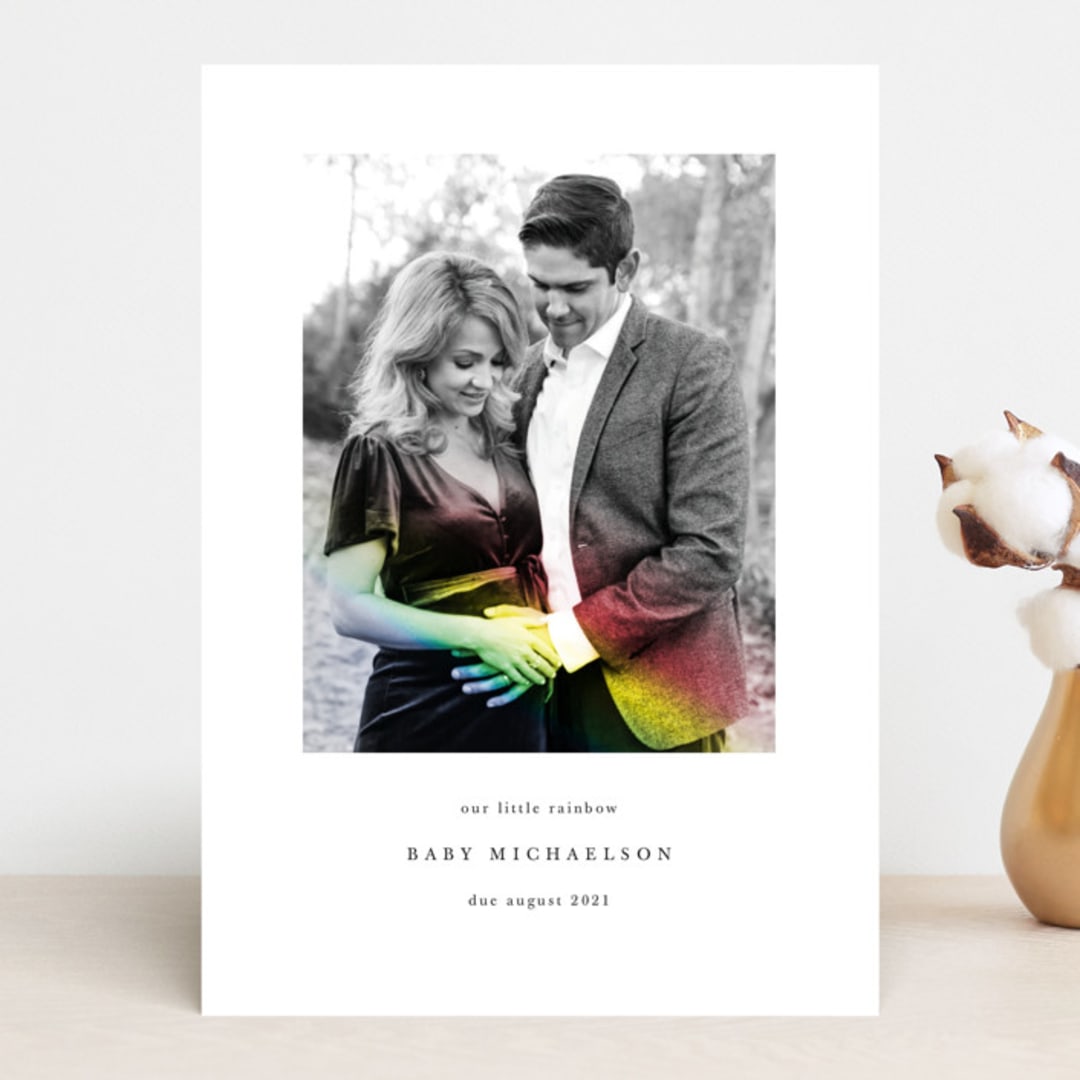 "Rainbow Light" - Pregnancy Announcements in Rainbow by Maria Hilas-Louie - Front