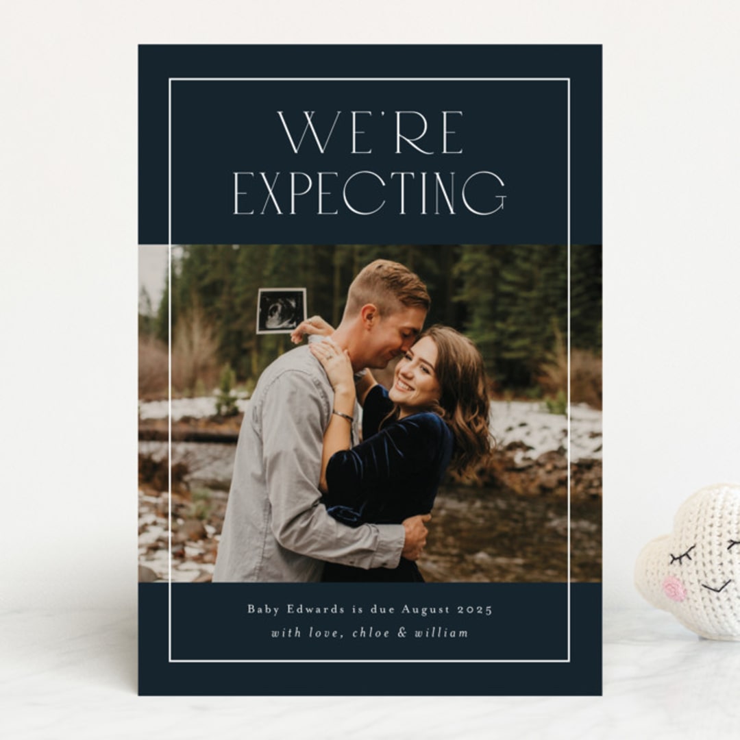 "Eternity" - Pregnancy Announcements in Navy by Stacey Meacham - Front