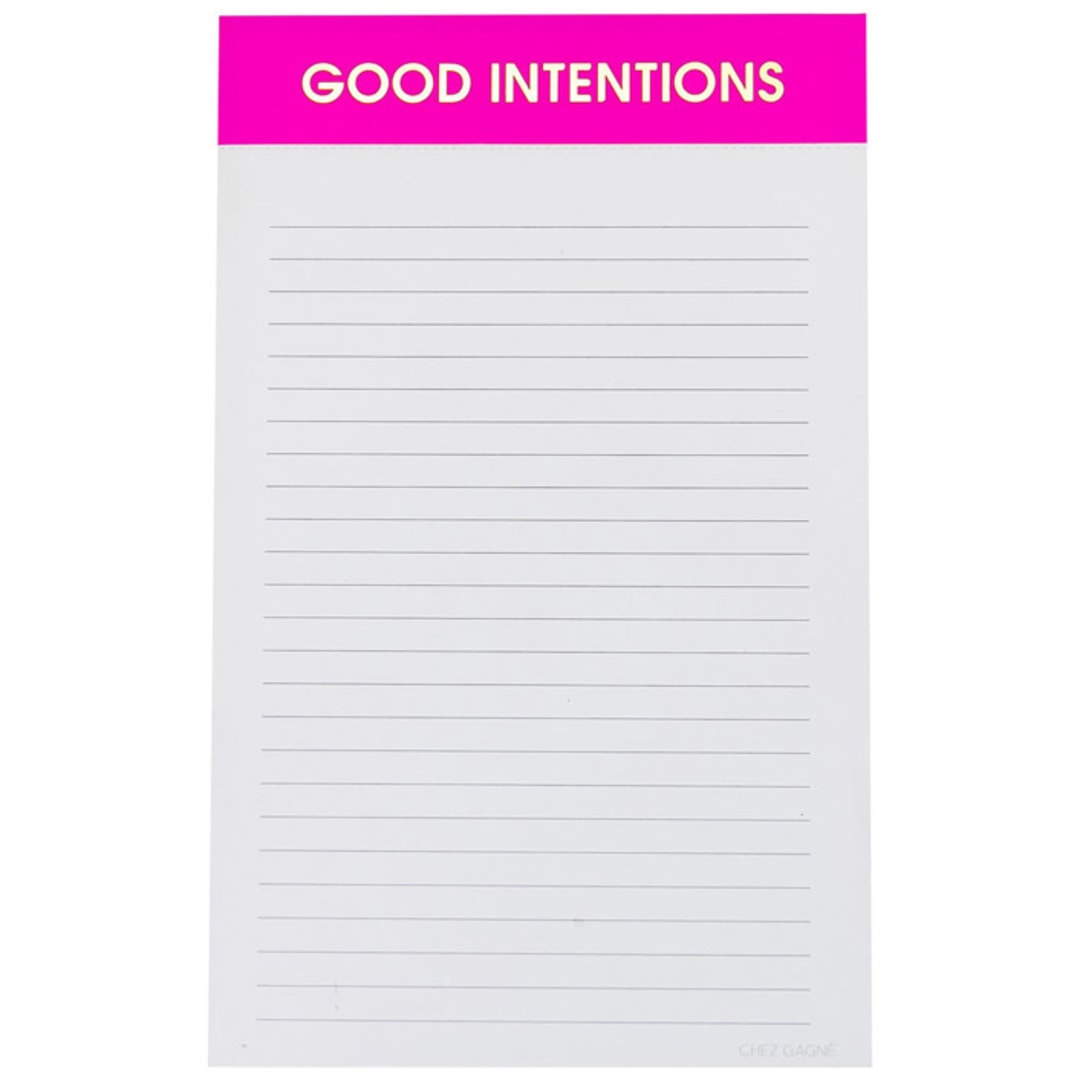 "Good Intentions - Lined Notepad" - Notepad in pink by Chez Gagné