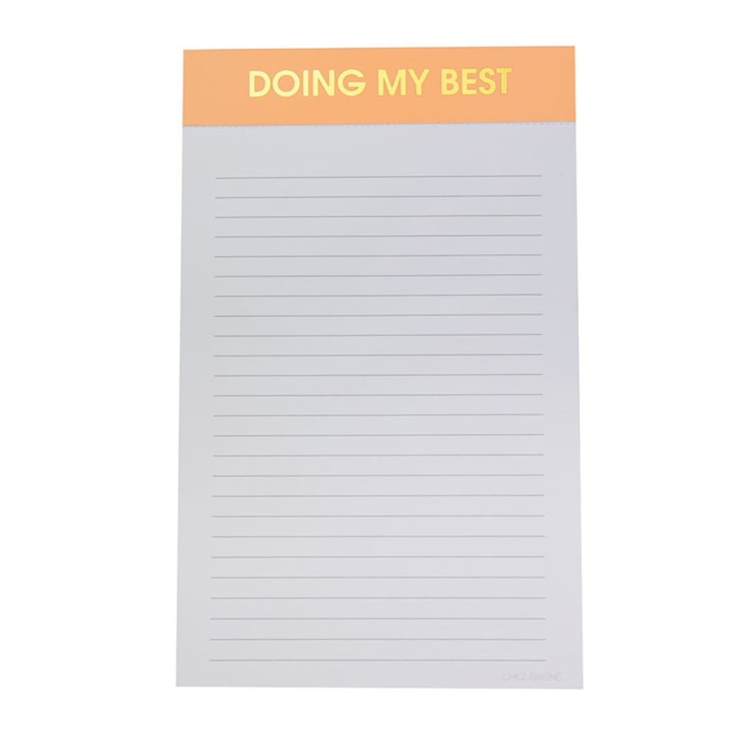 "Doing My Best - Lined Notepad" - Notepad in orange by Chez Gagné