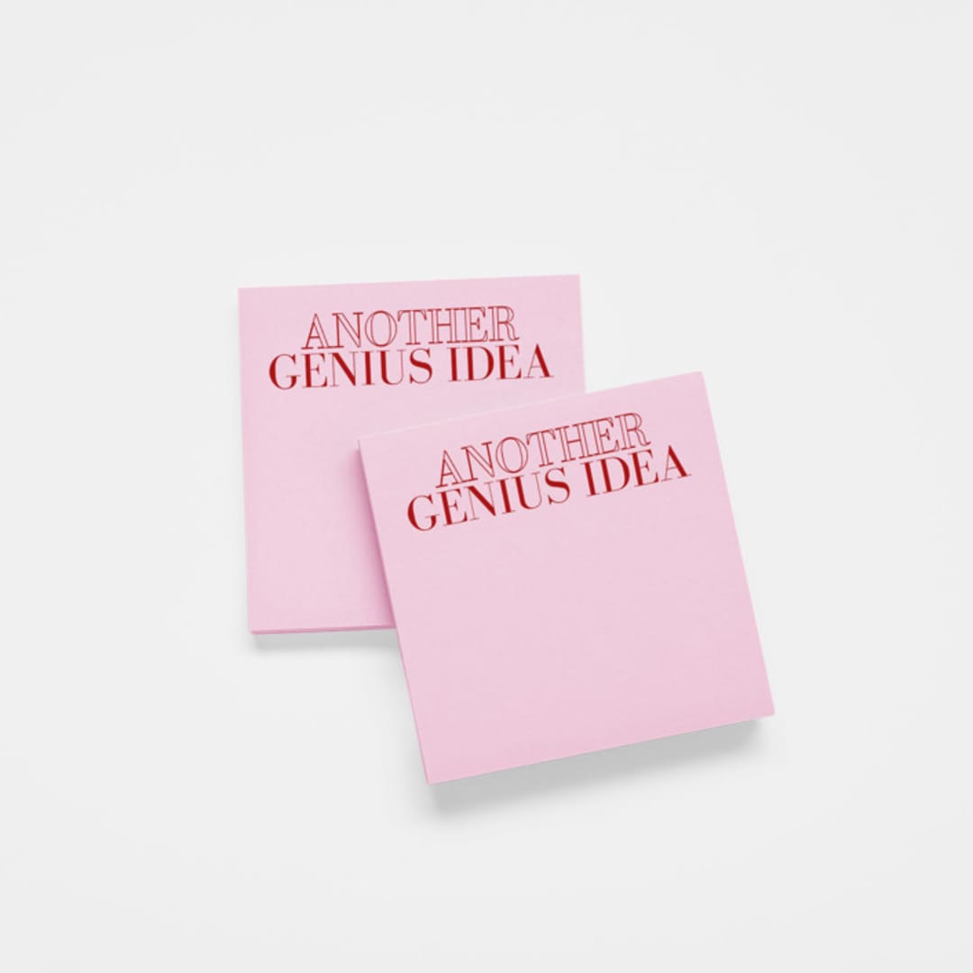 "Another Genius Idea Sticky Notepad Pink/Red - 4x4"" - Notepad in pink by X Femme d Affaires