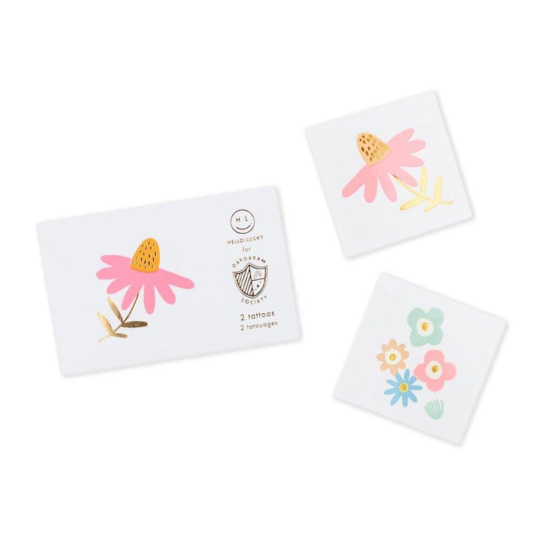 "Flora Temporary Tattoos - Pack of 2" - Party Favors in multicolor by Jollity and Co