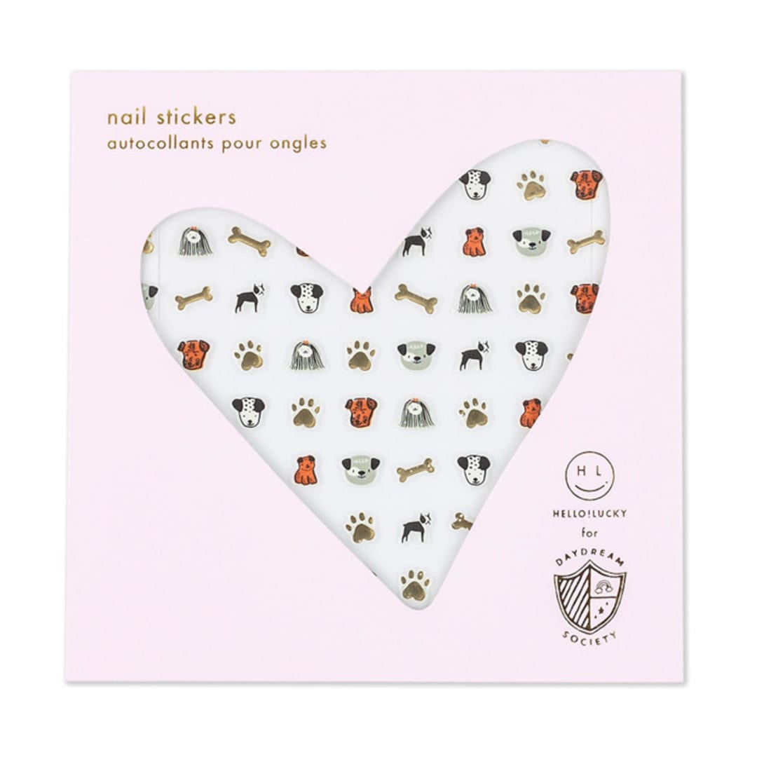 "Bow Wow Nail Stickers - Set of 1 Sheet, 100 Nail Stickers" - Party Favors in multicolor by Jollity and Co