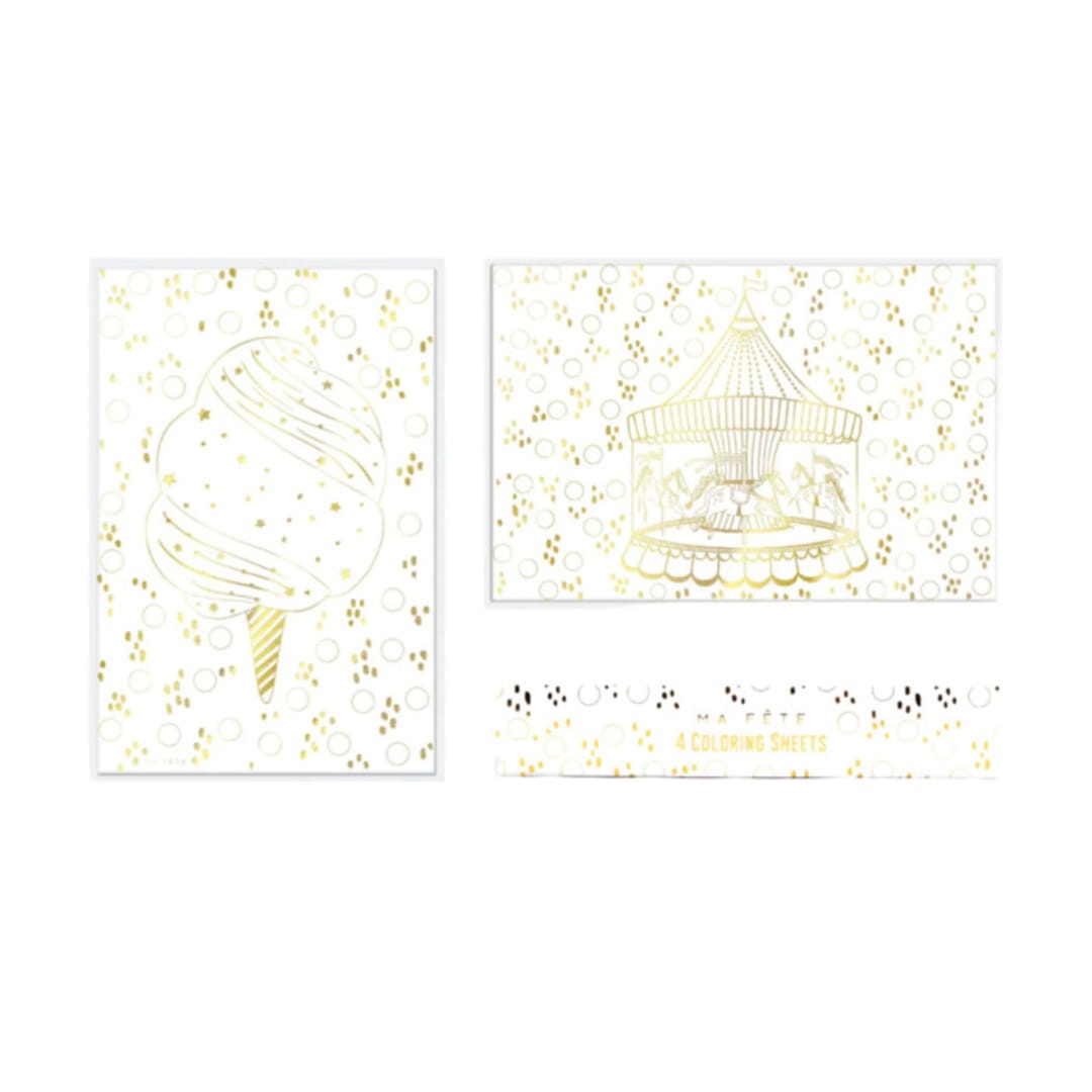 "Fun Fair Coloring Sheets" - Party Favors in gold by MA FÊTE
