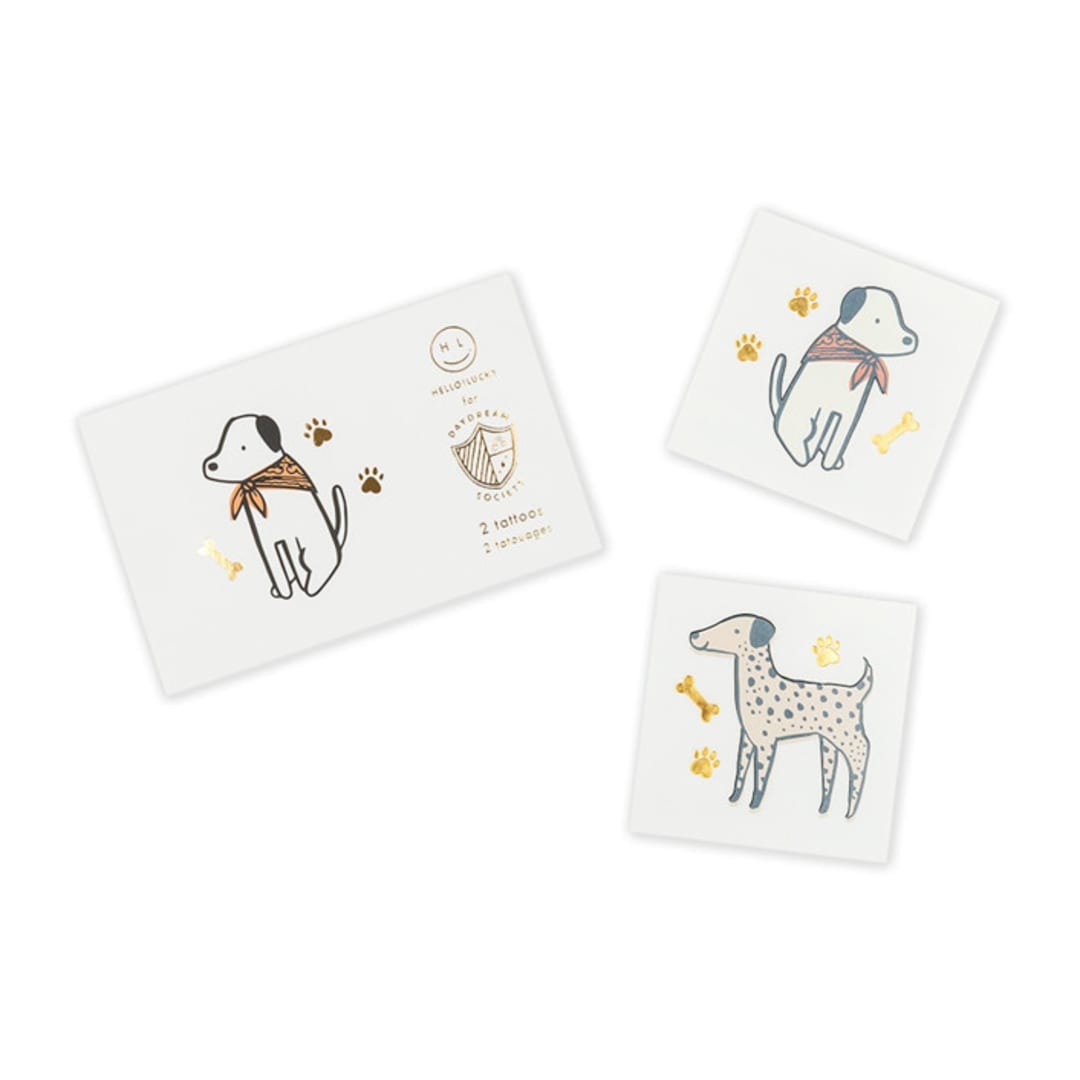"Bow Wow Temporary Tattoos - Pack of 2" - Party Favors in multicolor by Jollity and Co