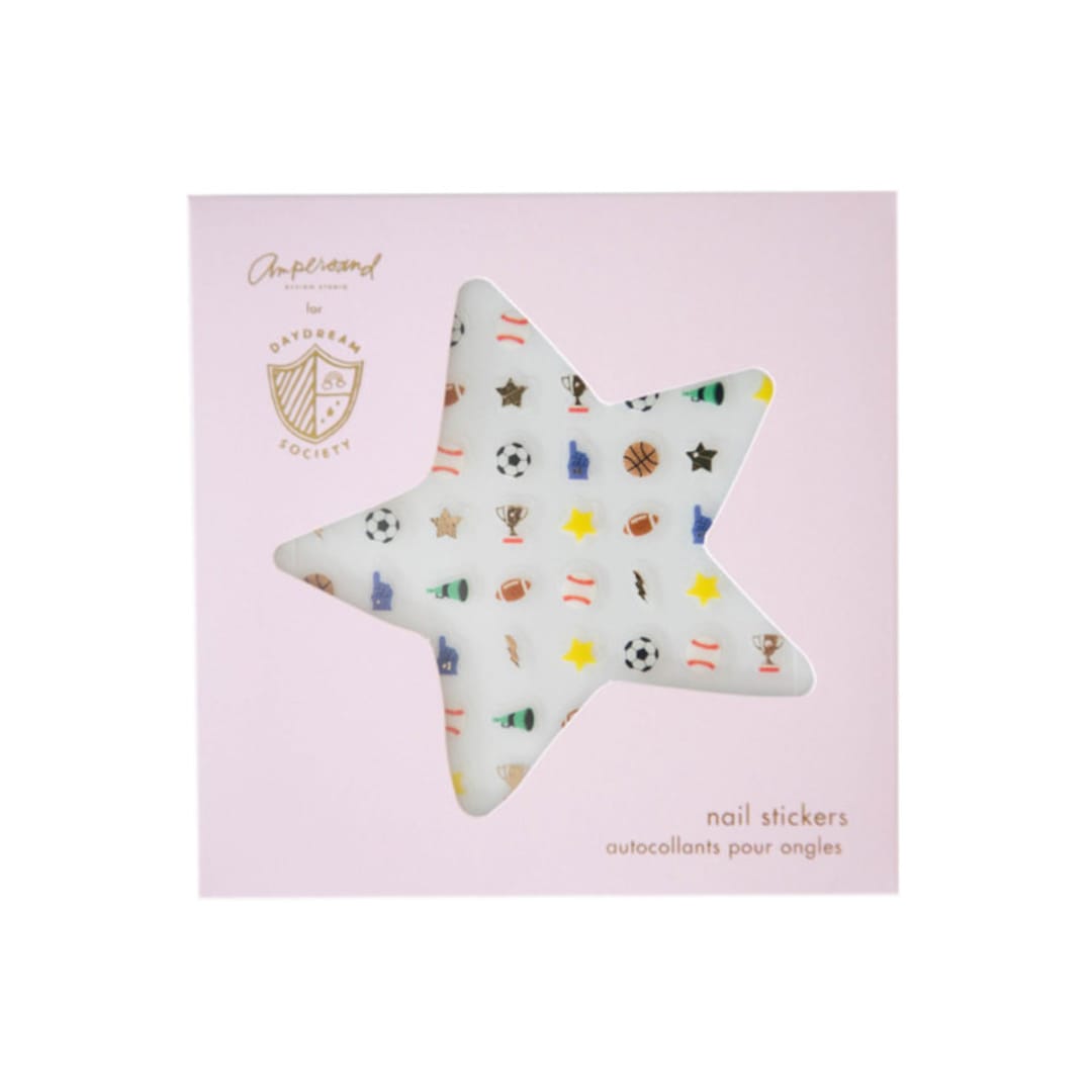 "Good Sport Nail Stickers - Set of 1 Sheet, 100 Nail Stickers" - Party Favors in multicolor by Jollity and Co