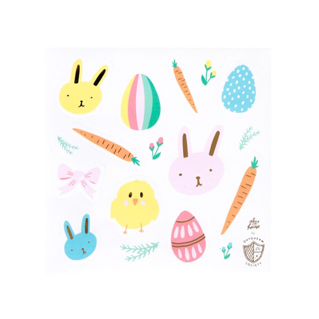 "Easter Fun Stickers - Set of 4" - Party Favors in pink by Jollity and Co