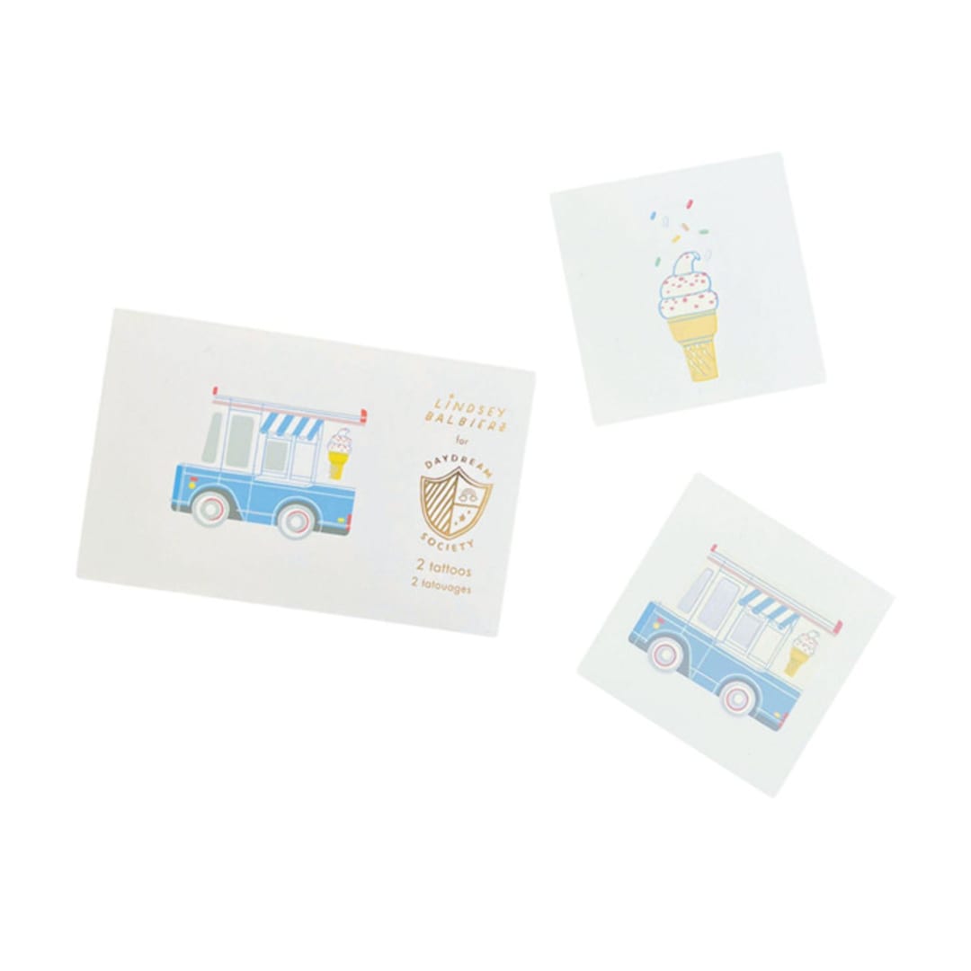 "Ice Cream Dreams Temporary Tattoos - Pack of 2" - Party Favors in multicolor by Jollity and Co