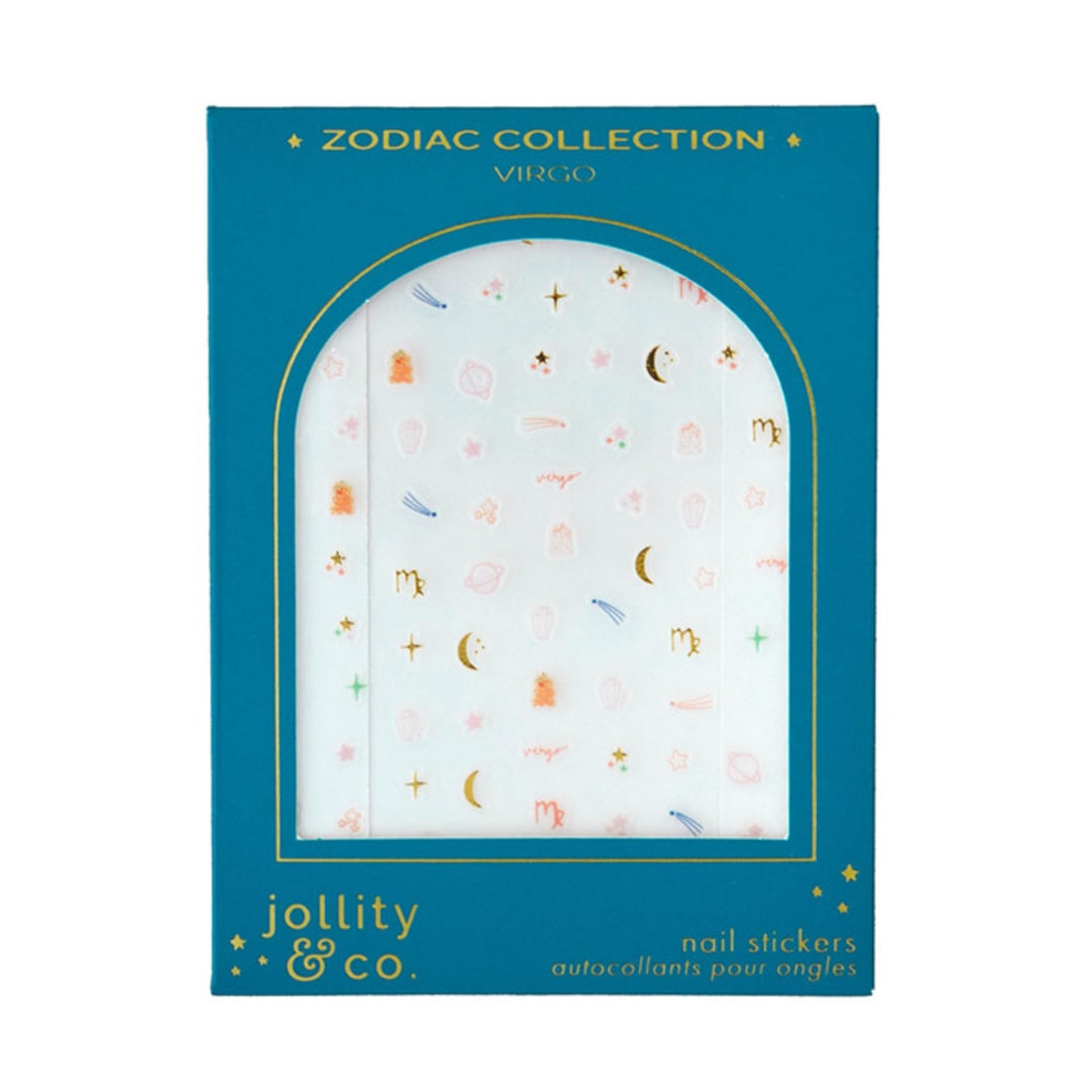 "Zodiac Virgo Nail Stickers - Set of 1 Sheet, 100 Nail Stickers" - Party Favors in multicolor by Jollity and Co