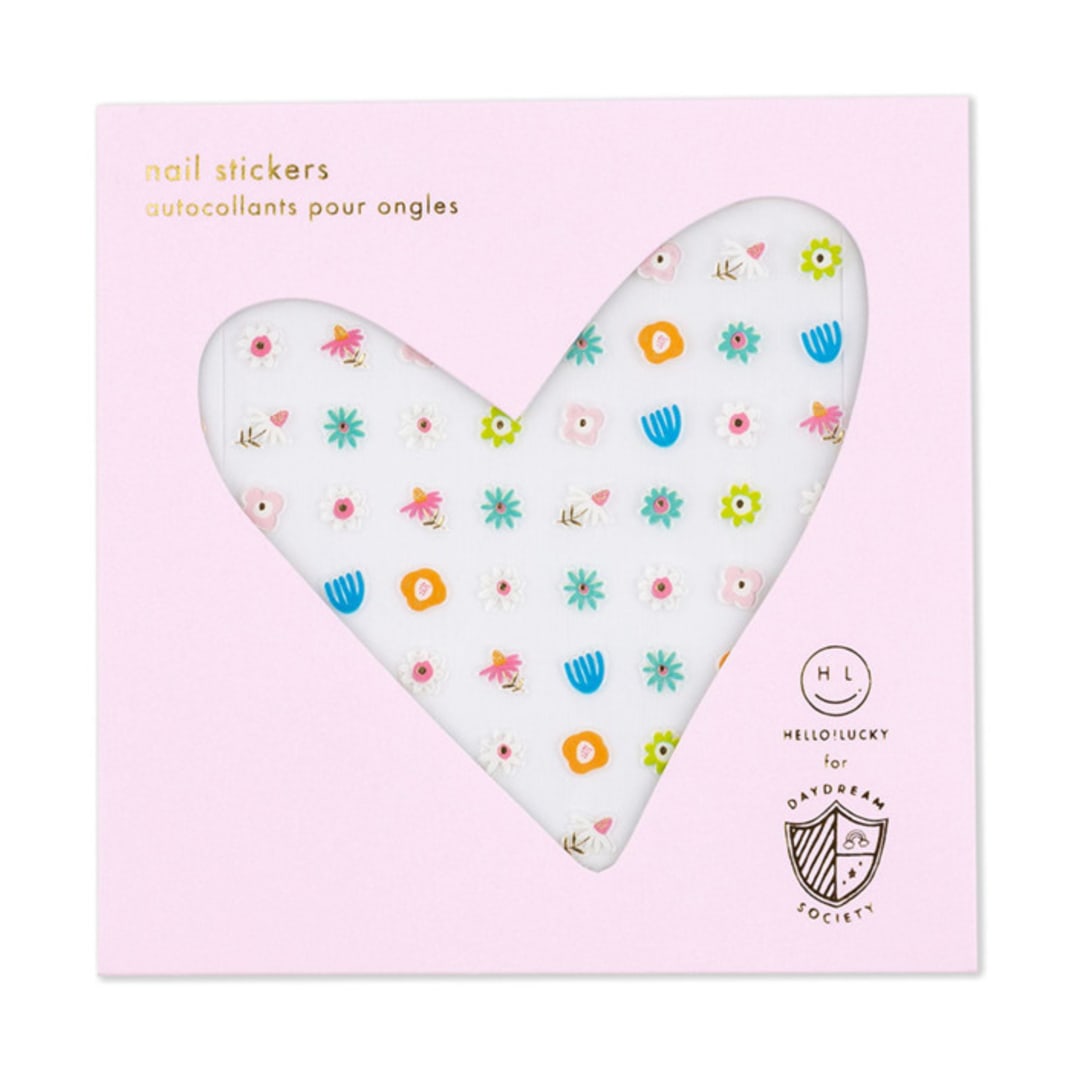 "Flora Nail Stickers - Set of 1 Sheet, 100 Nail Stickers" - Party Favors in multicolor by Jollity and Co