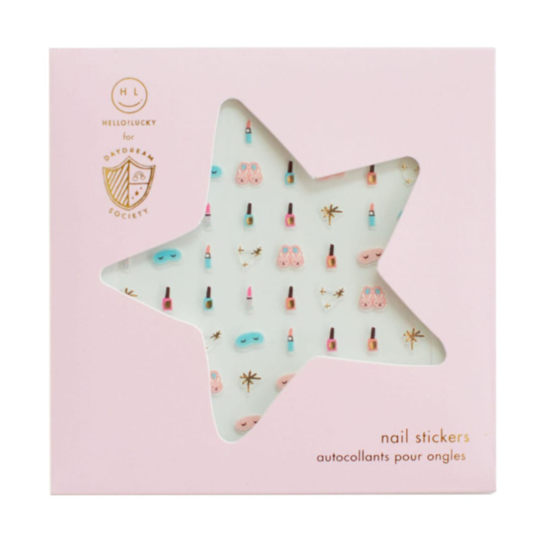 "Sweet Dreams Nail Stickers - Set of 1 Sheet, 100 Nail Stickers" - Party Favors in multicolor by Jollity and Co