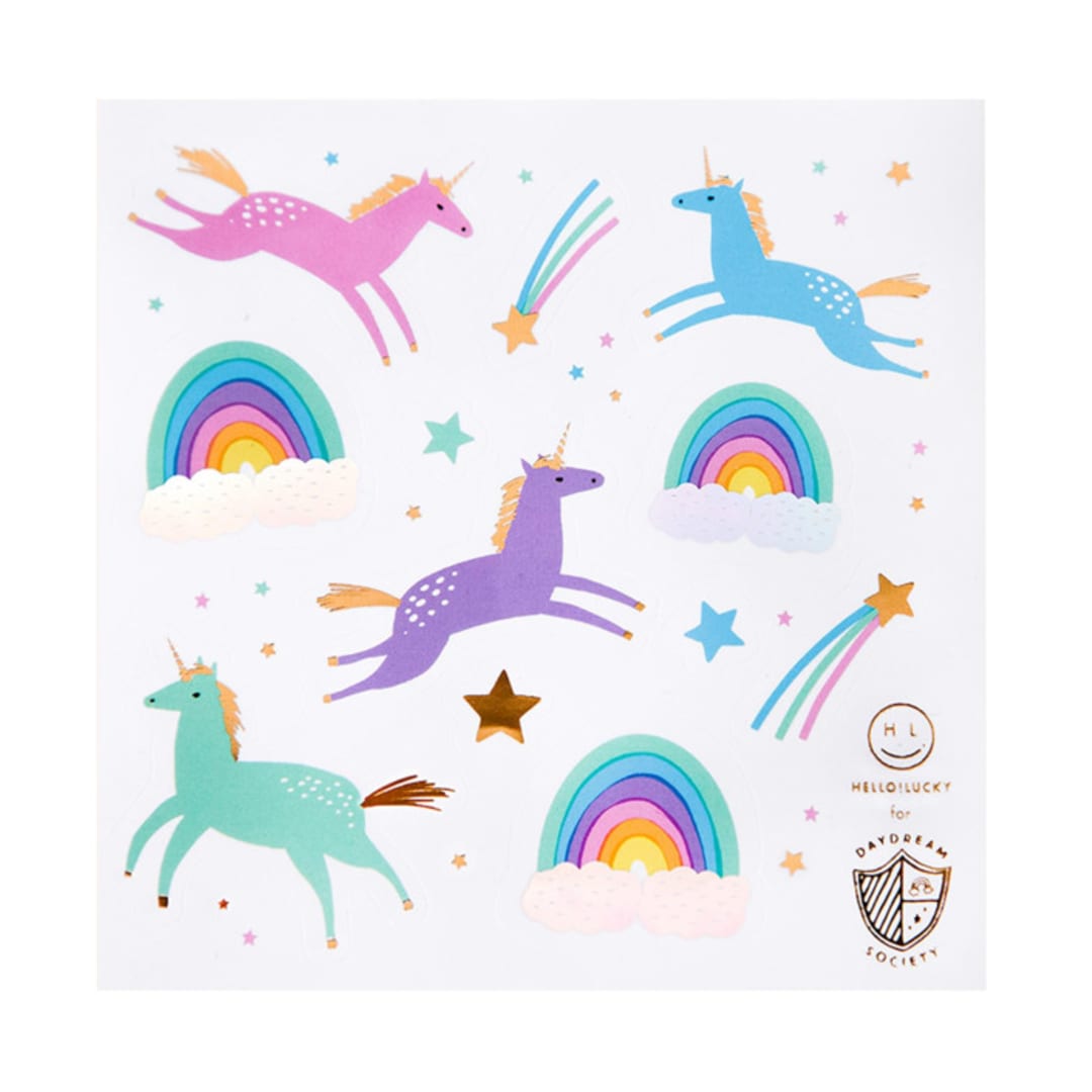 "Magical Unicorn Stickers - Set of 4" - Party Favors in multicolor by Jollity and Co