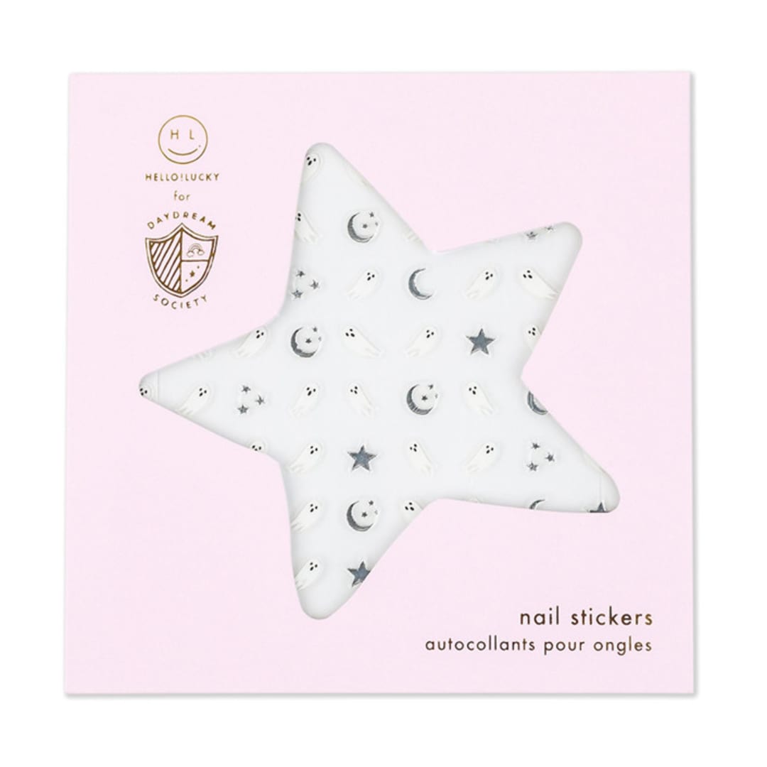 "Spooked Nail Stickers - Set of 1 Sheet, 100 Nail Stickers" - Party Favors in white by Jollity and Co