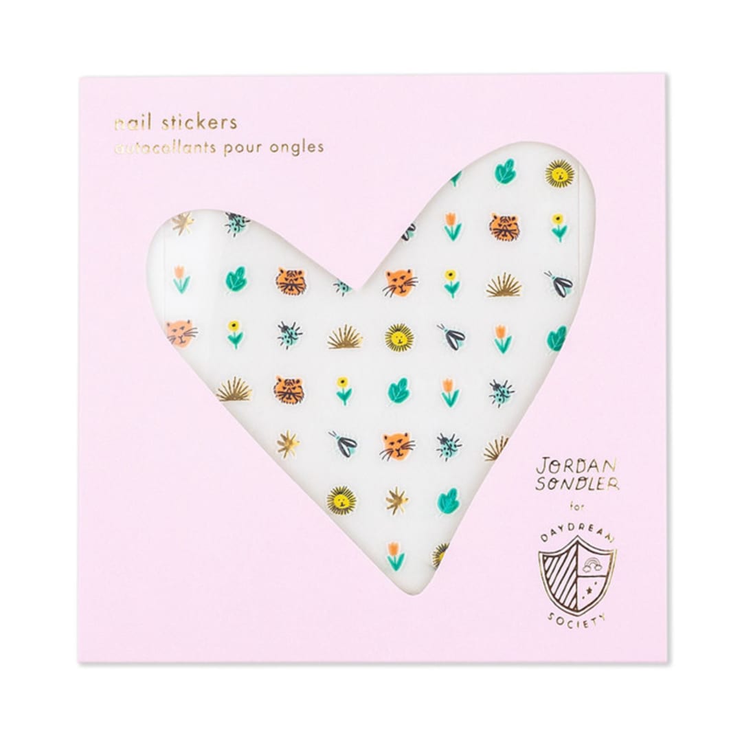 "Into the Wild Nail Stickers - Set of 1 Sheet, 100 Nail Stickers" - Party Favors in multicolor by Jollity and Co