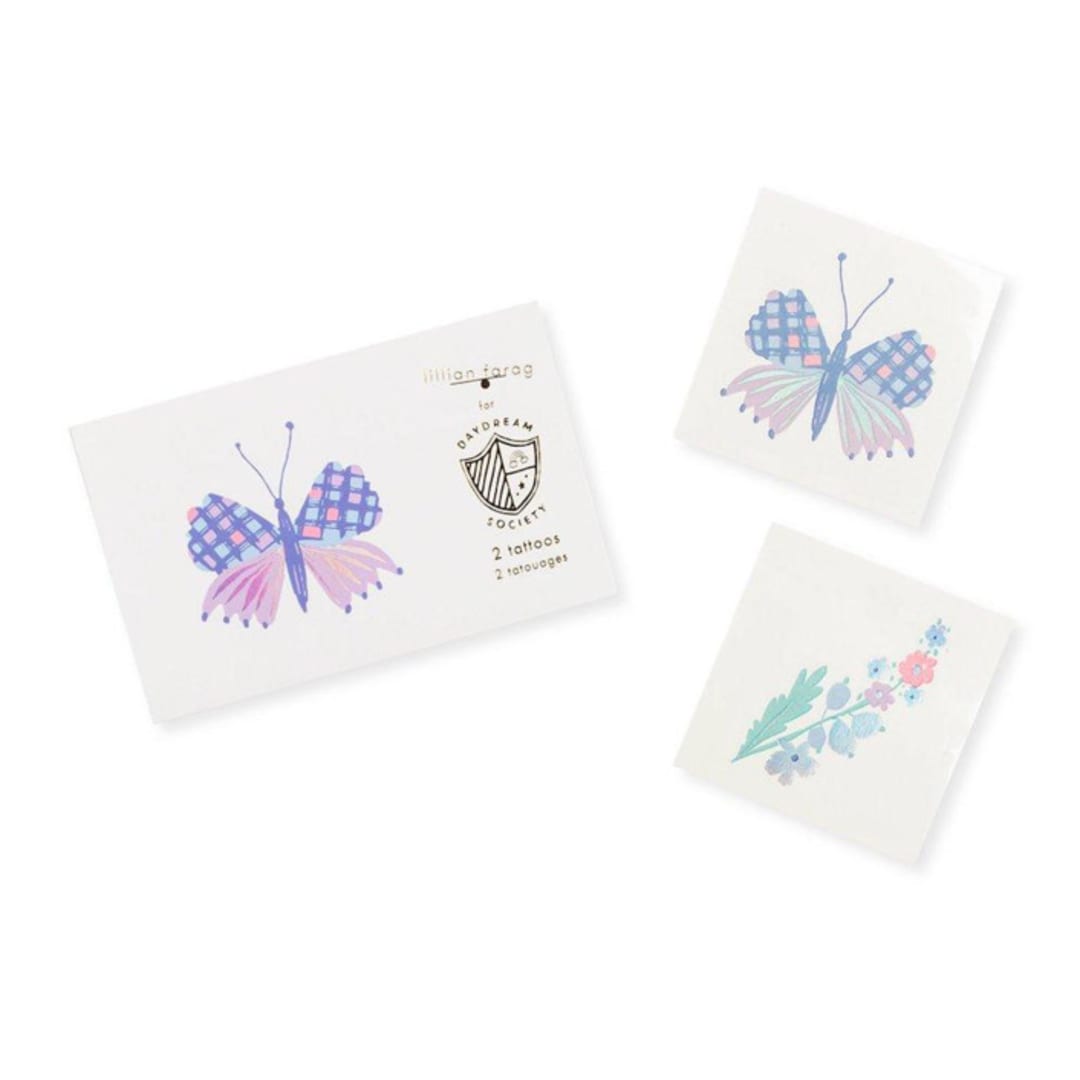 "Flutter Temporary Tattoos - Pack of 2" - Party Favors in multicolor by Jollity and Co