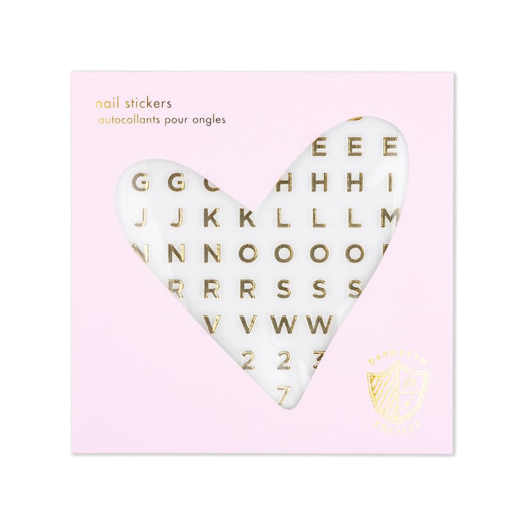 "Gold Say Everything Nail Stickers - Set of 1 Sheet, 100 Nail Stickers" - Party Favors in gold by Jollity and Co