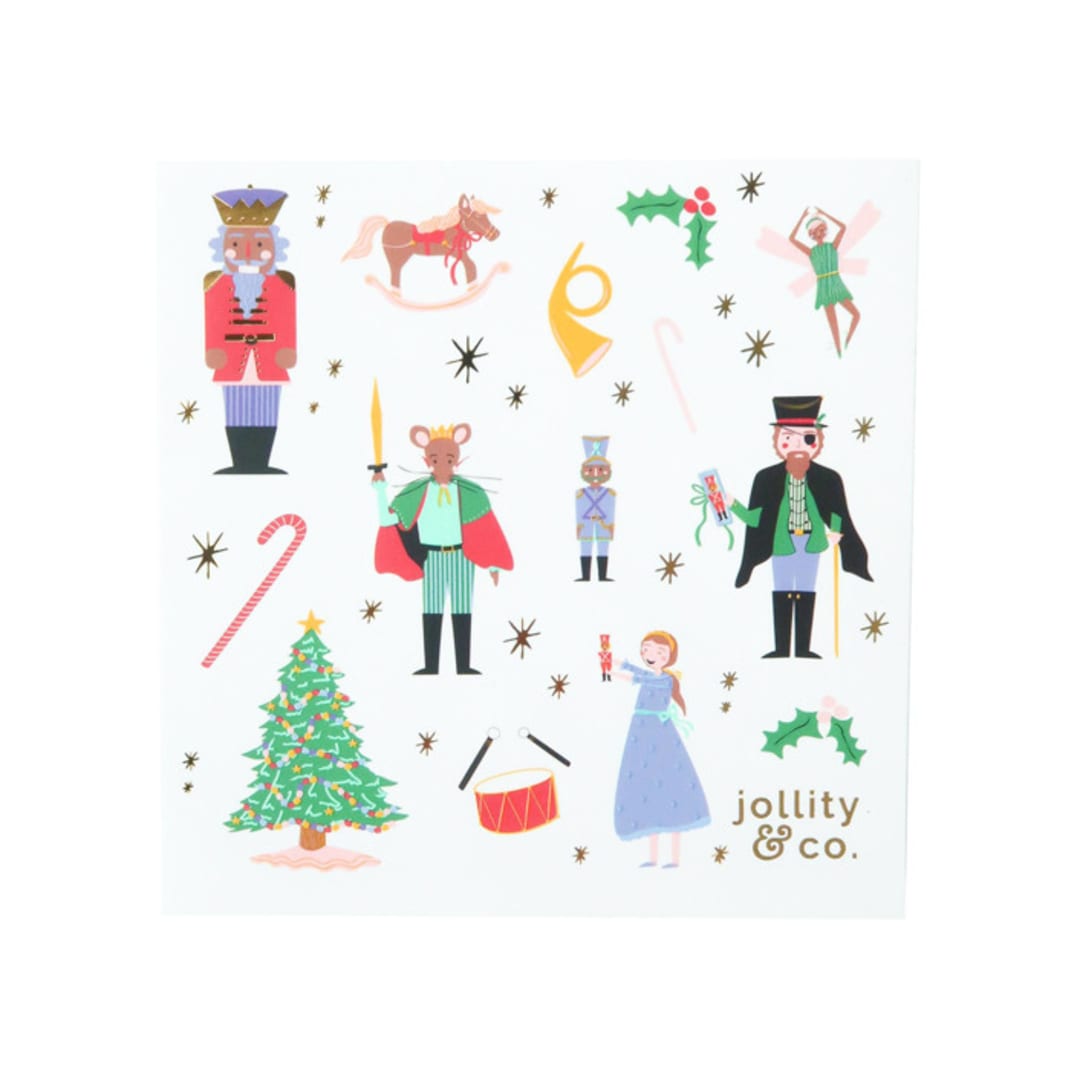"Nutcracker Sticker Sets - Set of 4 Sheets" - Party Favors in multicolor by Jollity and Co