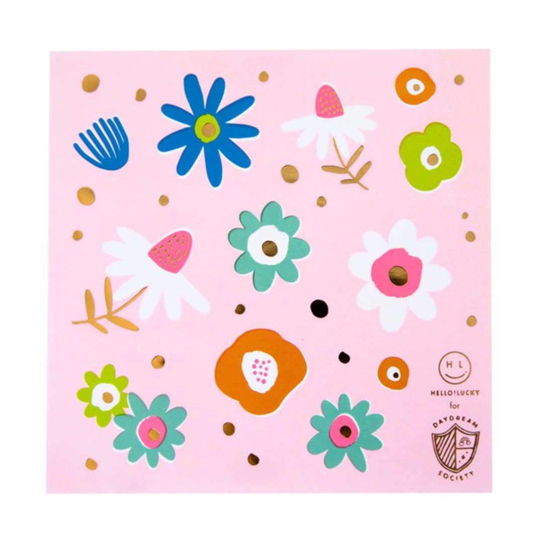 "Flora Stickers - Set of 4" - Party Favors in multicolor by Jollity and Co