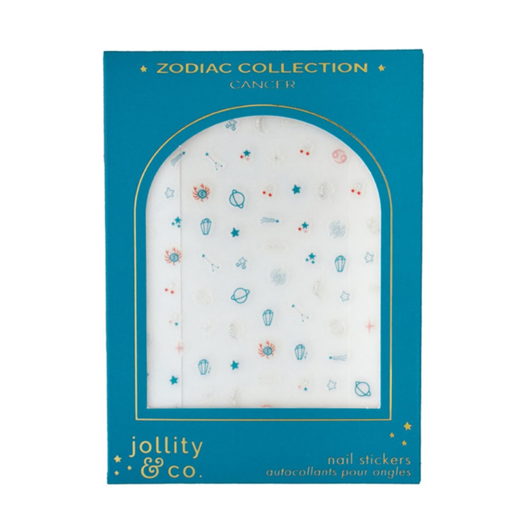 "Zodiac Cancer Nail Stickers - Set of 1 Sheet, 100 Nail Stickers" - Party Favors in multicolor by Jollity and Co