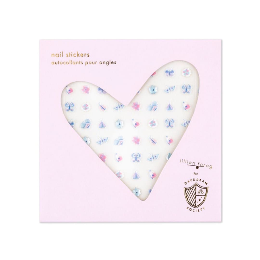 "Flutter Nail Stickers - Set of 1 Sheet, 100 Nail Stickers" - Party Favors in multicolor by Jollity and Co