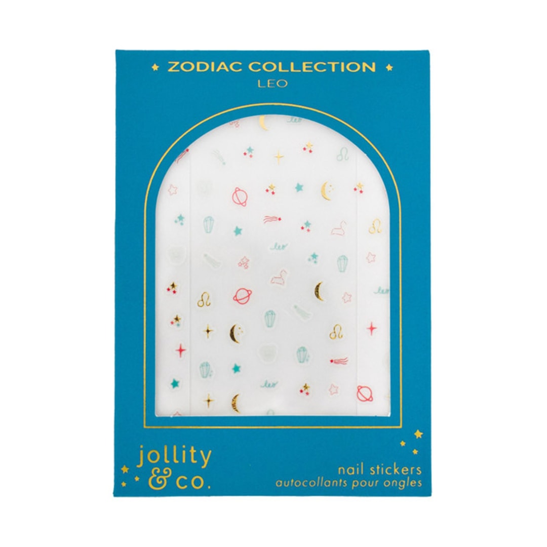 "Zodiac Leo Nail Stickers - Set of 1 Sheet, 100 Nail Stickers" - Party Favors in multicolor by Jollity and Co