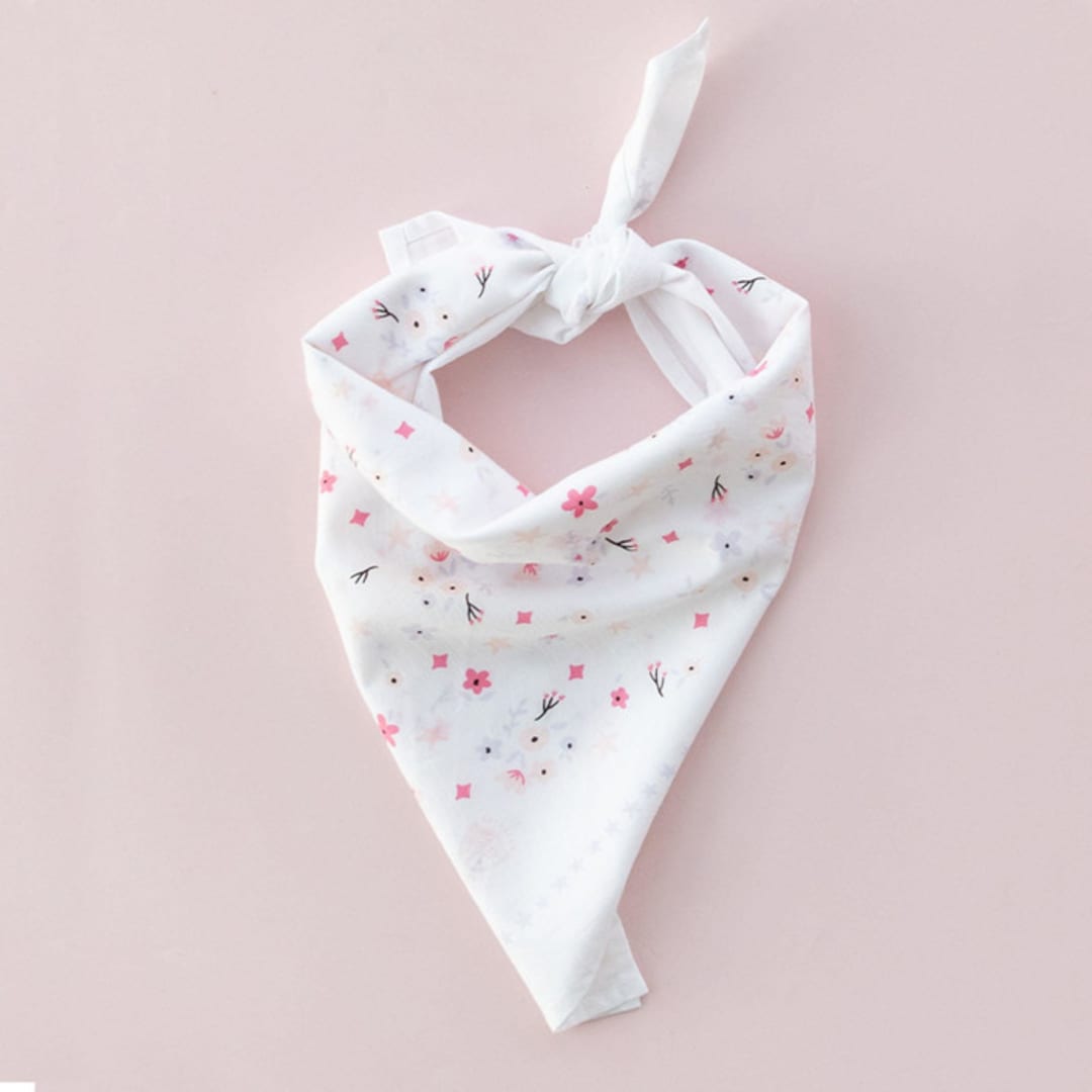"Pony Tales "Ditsy Floral" Bandana" - Party Favors in white by Jollity and Co