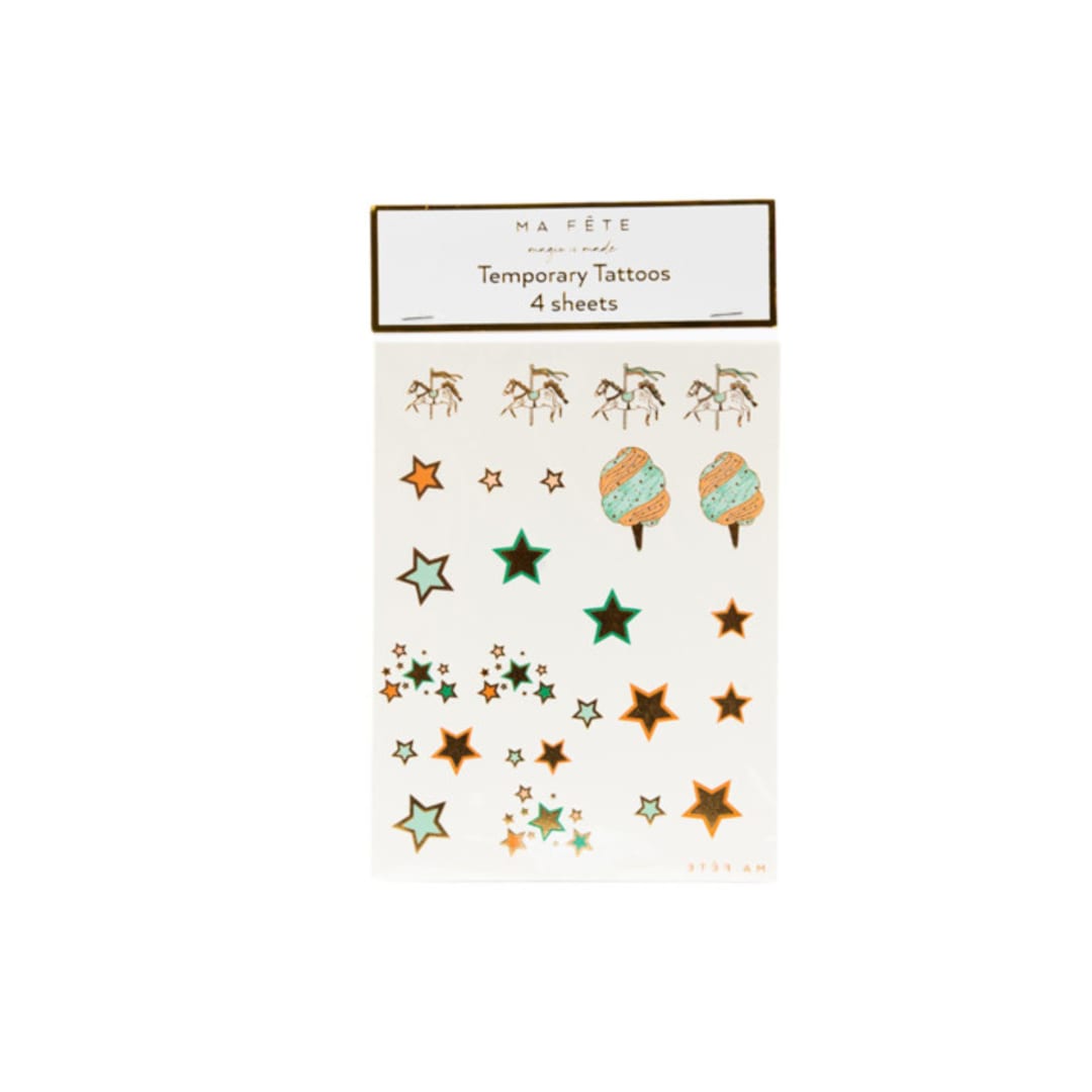 "Fun Fair Temporary Tattoos - Pack of 4 Sheets" - Party Favors in multicolorassorted-colors by MA FÊTE