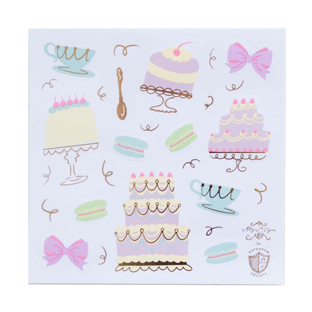 "Let Them Eat Cake Stickers - Set of 4" - Party Favors in multicolor by Jollity and Co