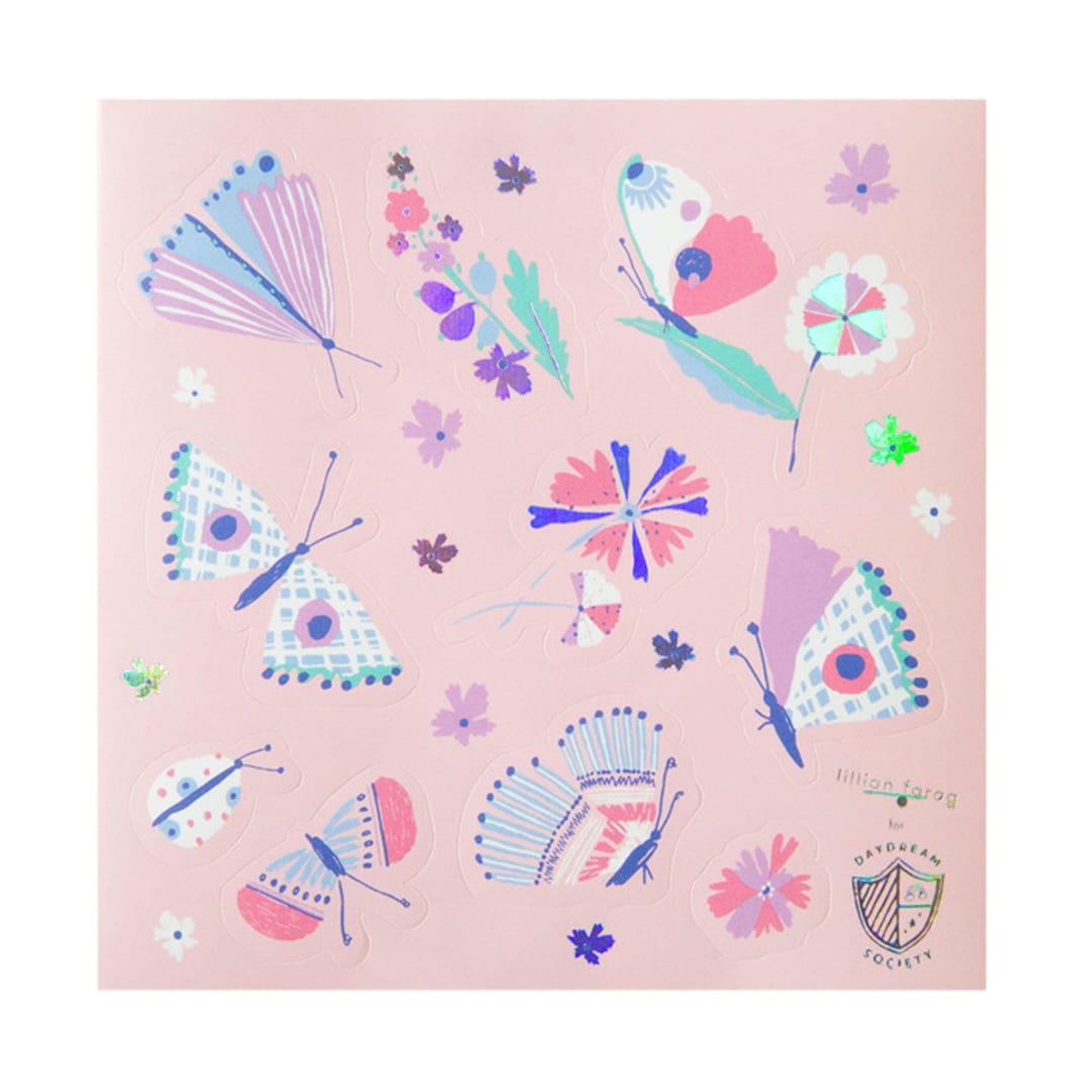 "Flutter Stickers - Set of 4" - Party Favors in multicolor by Jollity and Co