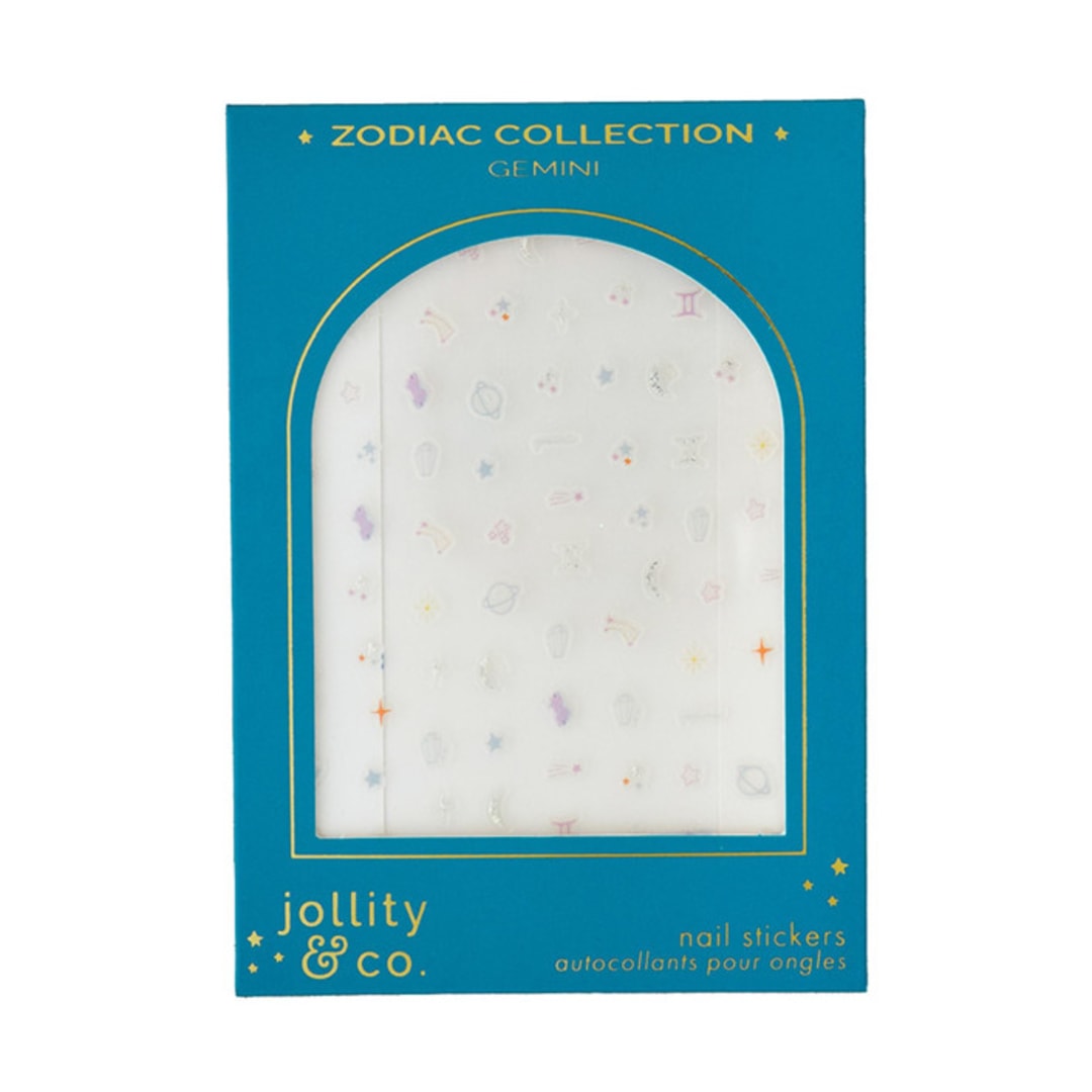 "Zodiac Gemini Nail Stickers - Set of 1 Sheet, 100 Nail Stickers" - Party Favors in multicolor by Jollity and Co