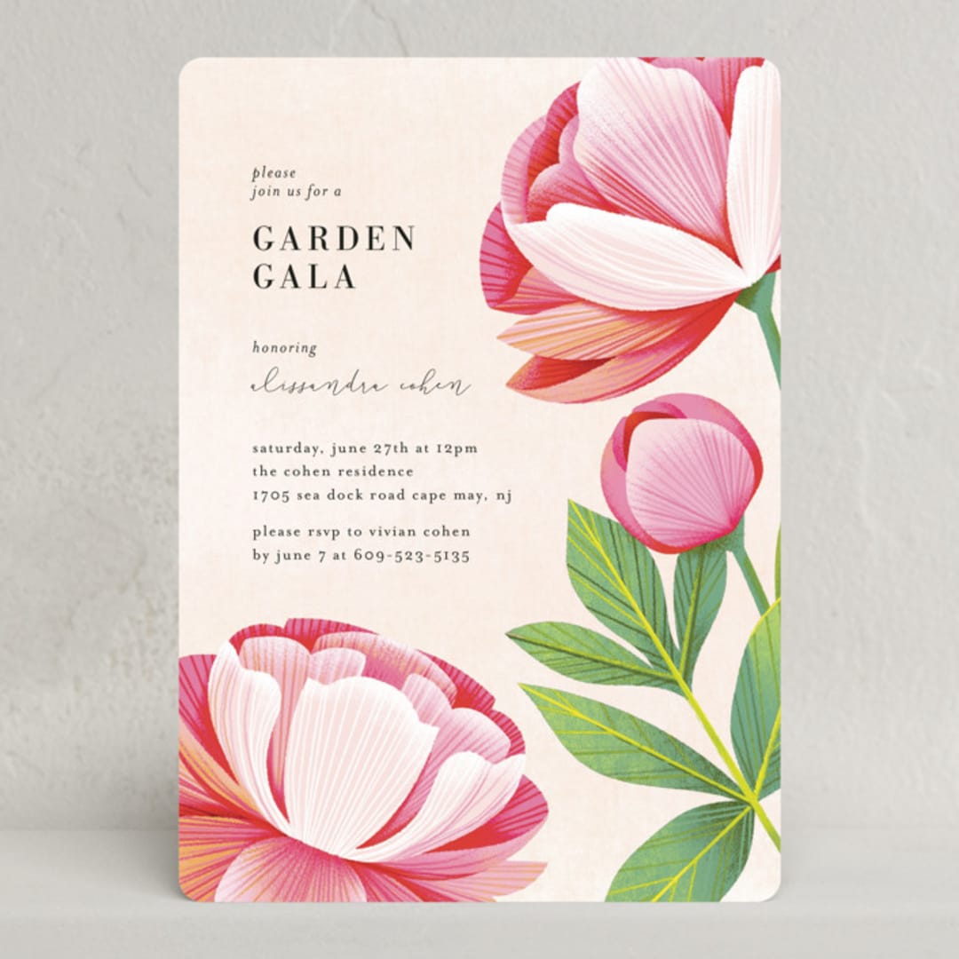 "A Garden Gala" - Party Invitations in Cream by Laura Moyer - Front