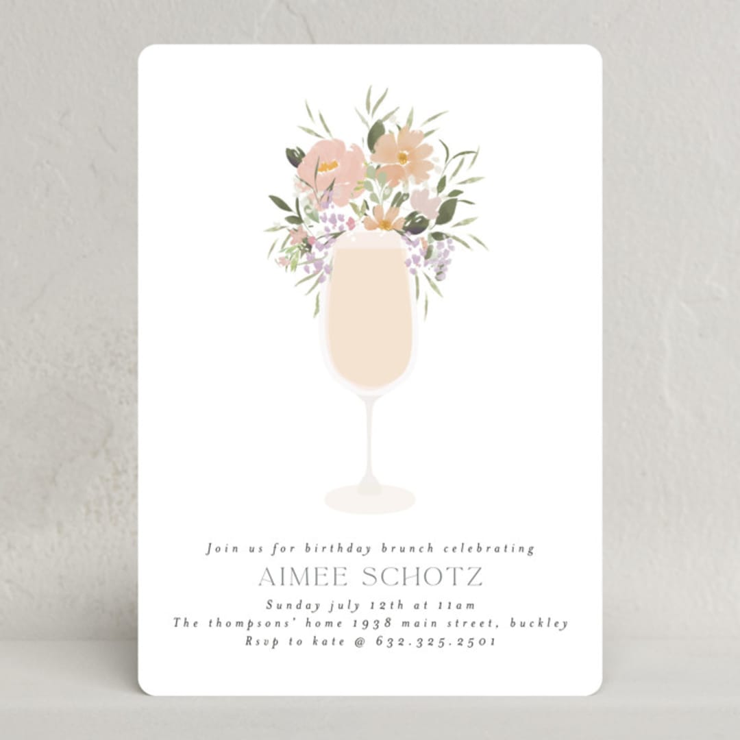 "Garden Brunch" - Party Invitations in Petal by Itsy Belle Studio - Front