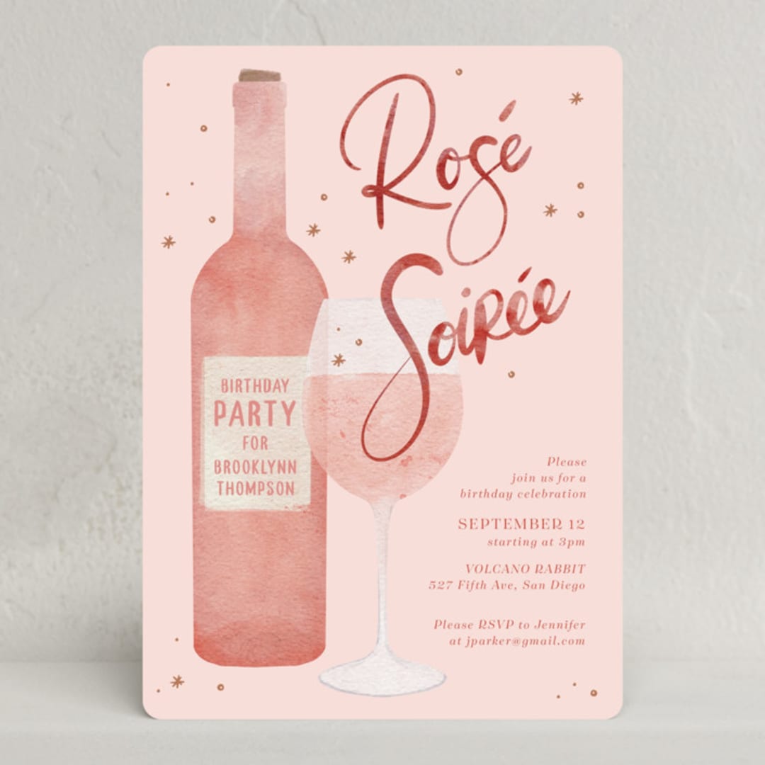 "Rose Soiree" - Party Invitations in Rose by Jenna Holcomb - Front