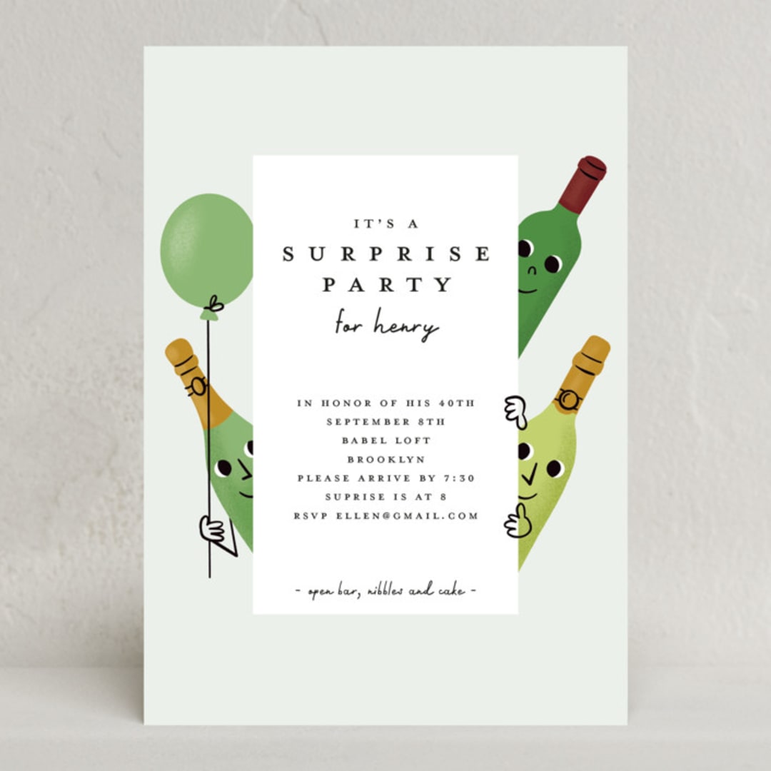 "Shhh" - Party Invitations in Glass by mo kelley - Front